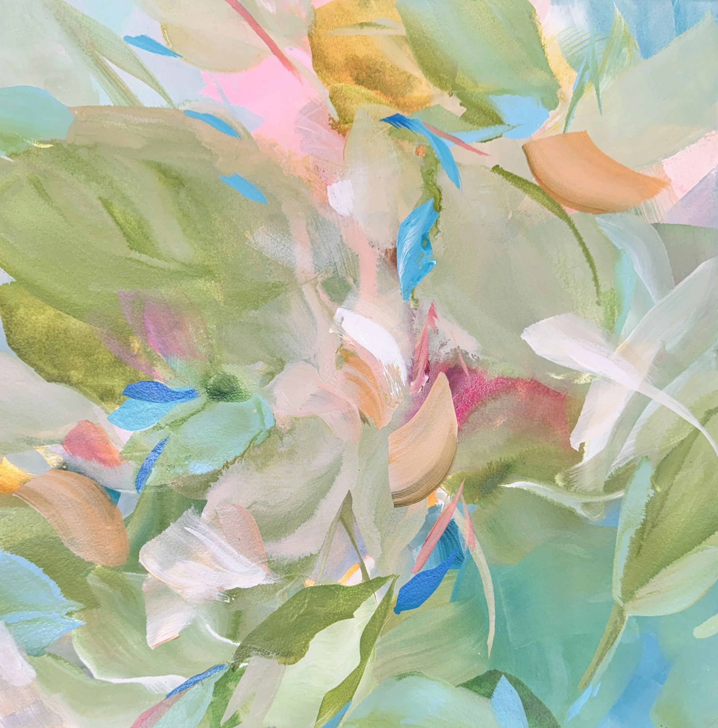 Lunare No. 1			
16h x 16w in.
Painting on paper
©2025 Jennifer J. L. Jones
Available at Hillary Whitaker Gallery, Ponte Vedra Beach, FL, U.S.