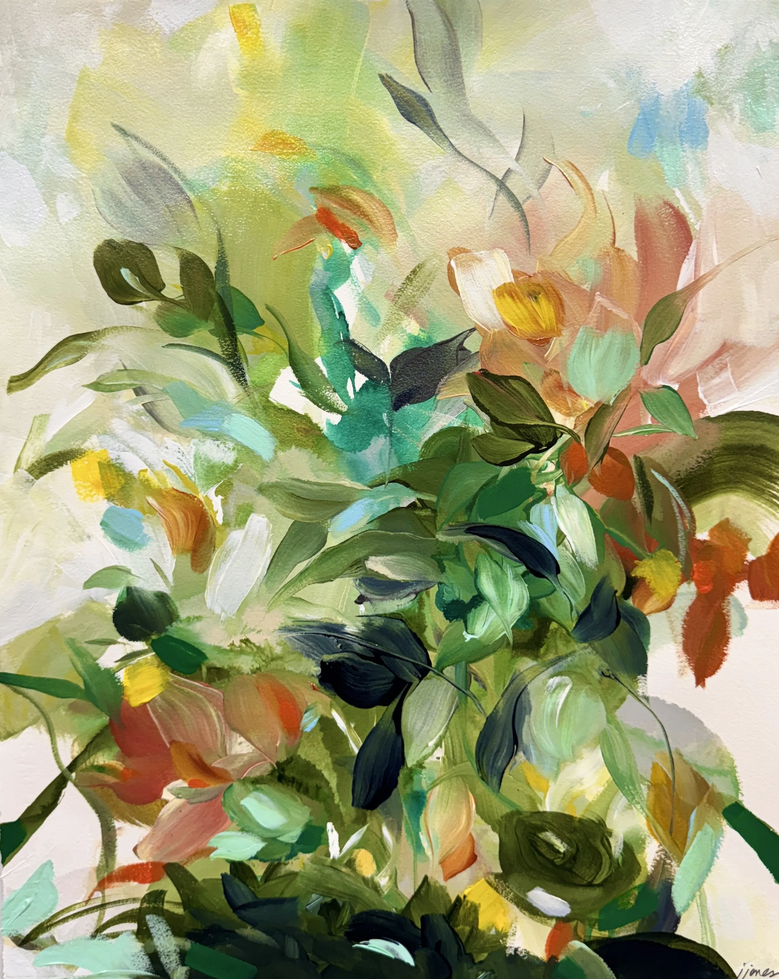 Senta No. 2
20.5 h x 16 w in.
Acrylic painting on paper
©2025 Jennifer J. L. Jones
Available at Noon Powell Fine Art, London, U.K.