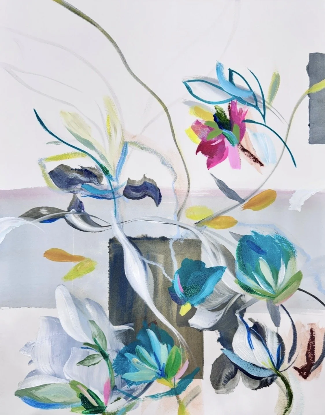 Snowlight & Bloom: Drift
20 x 16 in.
Painting on Paper
©2025 Jennifer J.L. Jones
Available at Jennifer J.L. Jones Fine Art, Beaufort, S.C. U.S.
