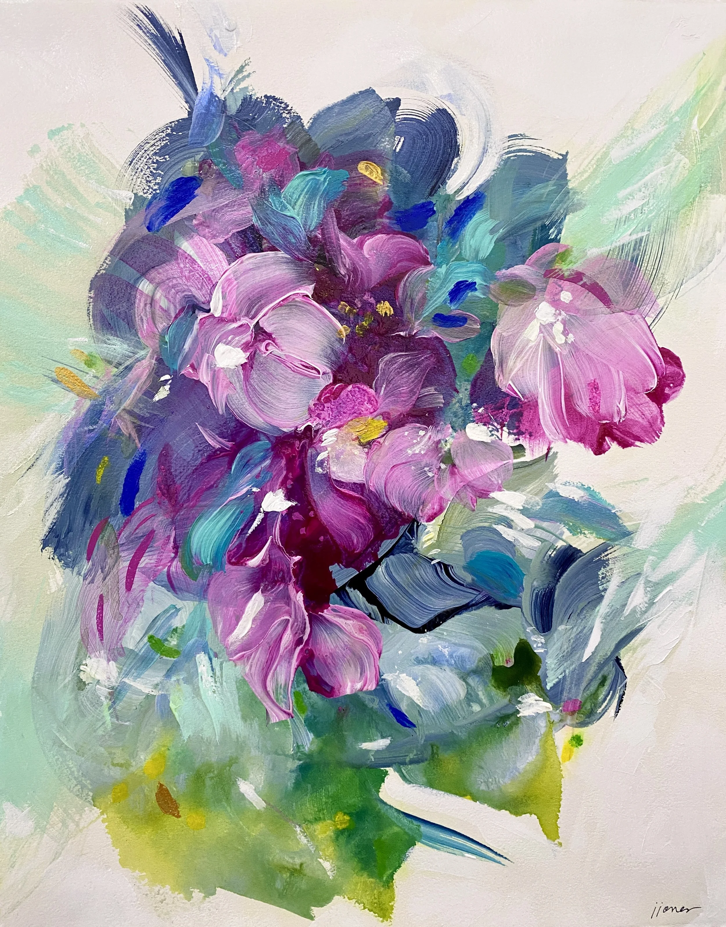 "Empress No.2"
20.5H x 16W In.
Painting on Paper 
©2023 Jennifer J. L. Jones
Available at Noon Powell Fine Art, London, England, U.K.