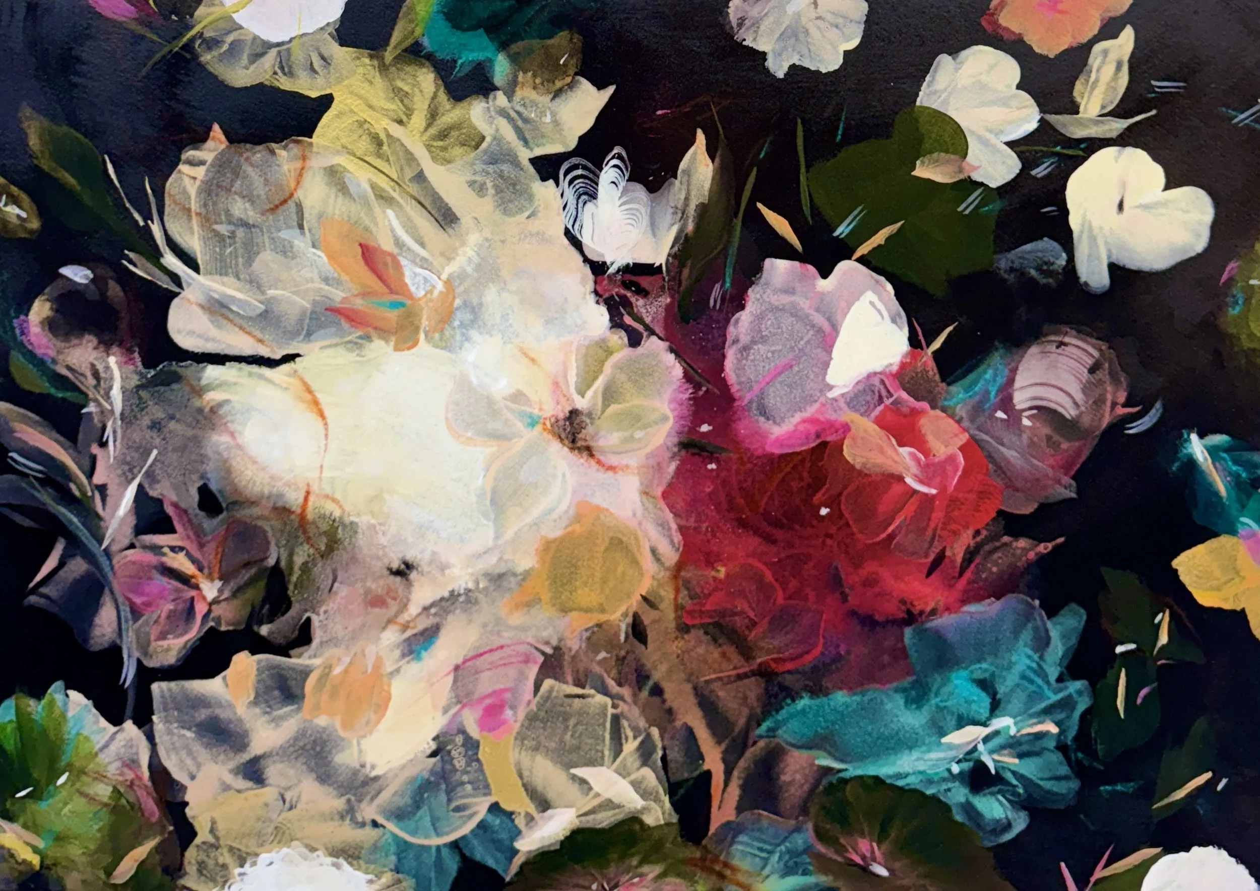 Waking Stars No.1
20.5 h x 26 w in.
Acrylic & Ink painting on paper
©2025 Jennifer J. L. Jones
Available at Gallery 1871, Chicago, IL