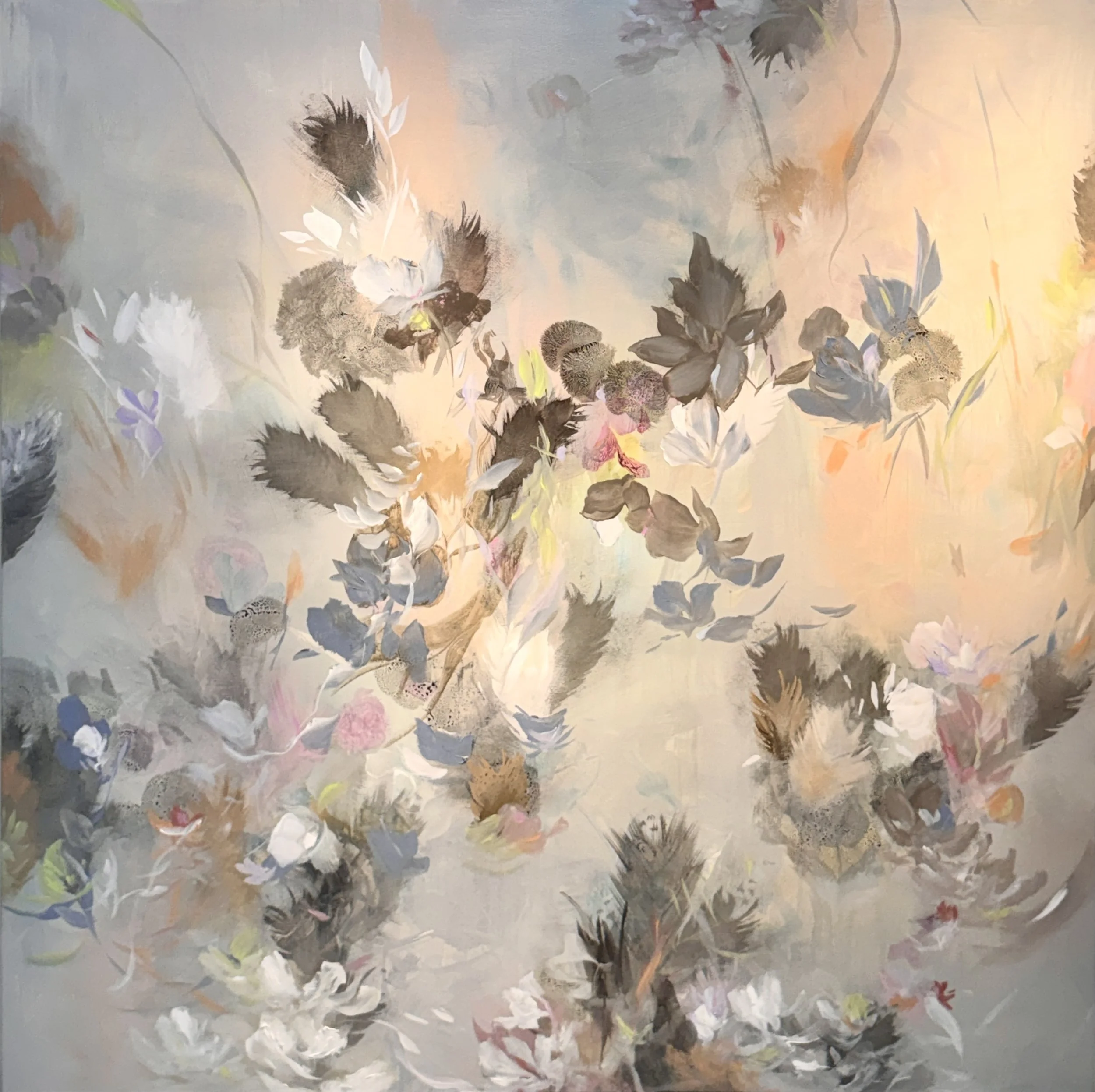 Pinion
60h x 60w in. 
Painting on baltic birch wood panel
©2026 Jennifer J. L. Jones
Available at New River Fine Art, Ft. Lauderdale FL, U.S.