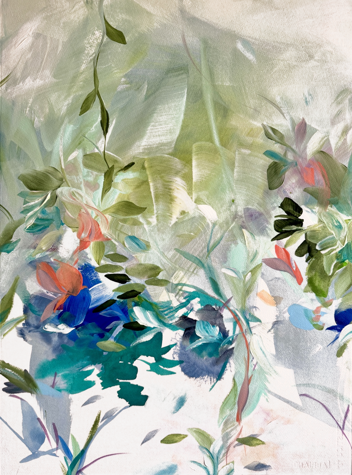 Alruna No. 2		
30h x 22.5w in.
Painting on paper
©2026 Jennifer J. L. Jones
Available at Hillary Whitaker Gallery, Ponte Vedra Beach, FL, U.S.