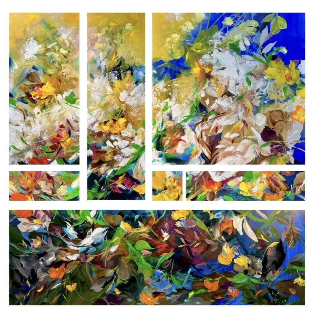 Aeris (multipanel)
60h x 60w in. 
Painting on baltic birch wood panels
©2026 Jennifer J. L. Jones
Available at New River Fine Art, Ft. Lauderdale FL, U.S.