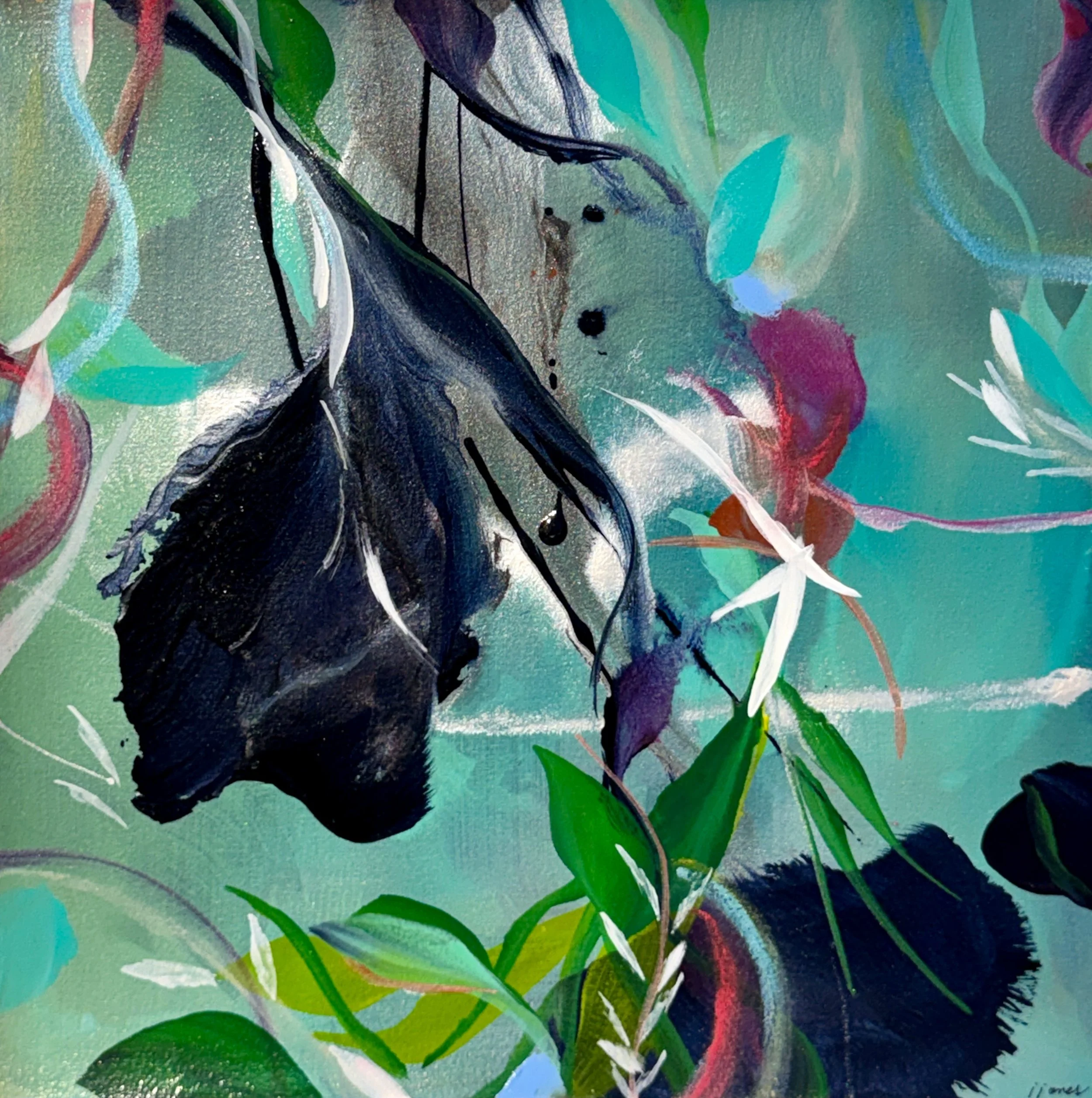 Vestige No.3
15h x 15w in. 
Painting on Paper
©2026 Jennifer J. L. Jones
Available at New River Fine Art, Ft. Lauderdale FL, U.S.