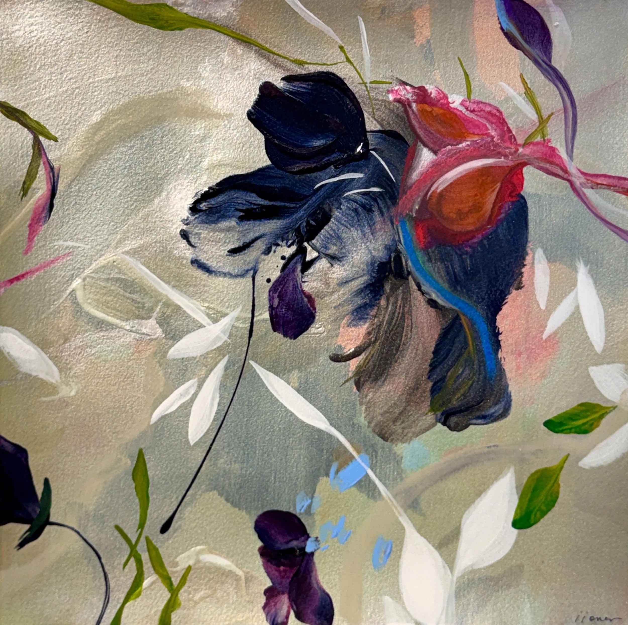 Vestige No.5
15h x 15w in. 
Painting on Paper
©2026 Jennifer J. L. Jones
Available at New River Fine Art, Ft. Lauderdale FL, U.S.