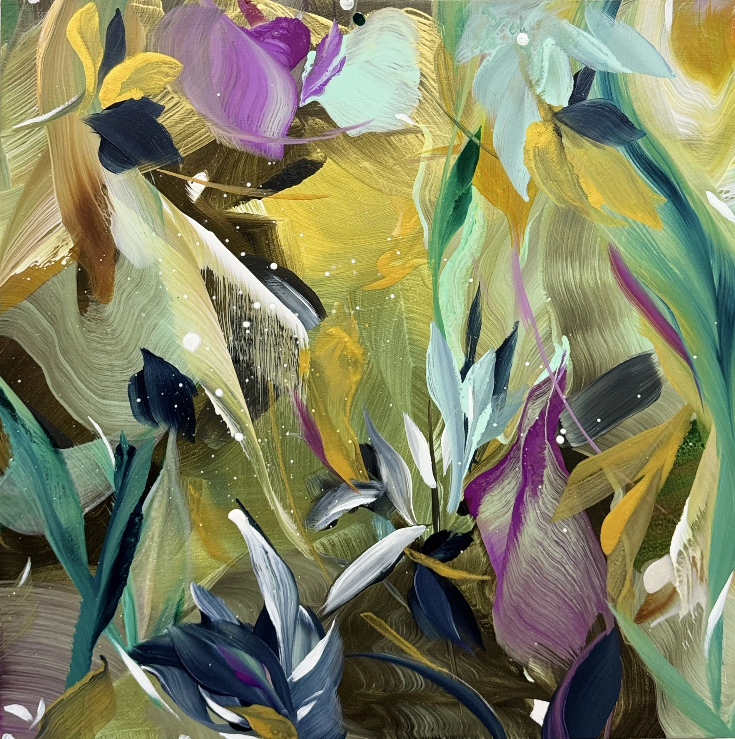 Woodland Whispers No.2
24 x 24 in.
Painting on baltic birch wood 
Available at Jennifer J. L. Jones Fine Art Studio & Gallery, Port Royal, S.C., U.S.