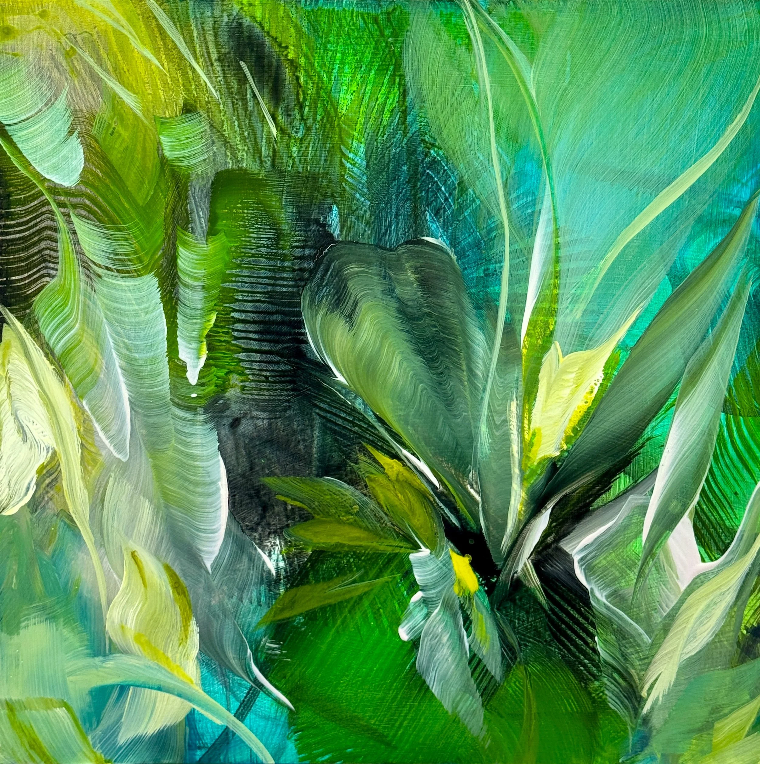 Thrum No.1
24h x 24w in. 
Painting on baltic birch wood panel
©2026 Jennifer J. L. Jones
Available at New River Fine Art, Ft. Lauderdale FL, U.S.