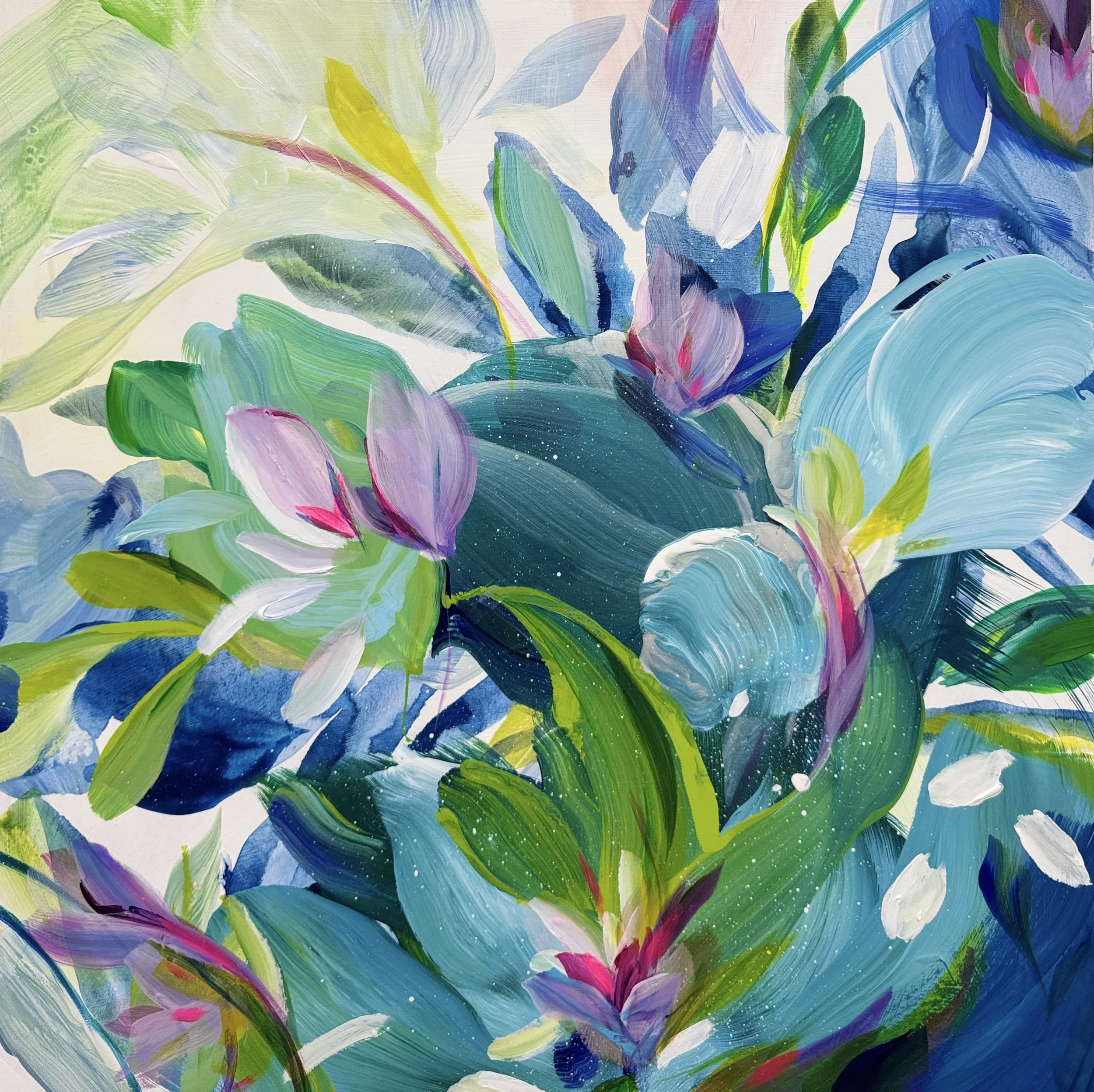 Salient Spring No.3
24 x 24 in.
Painting on baltic birch wood 
Available at Jennifer J. L. Jones Fine Art Studio & Gallery, Port Royal, S.C., U.S.