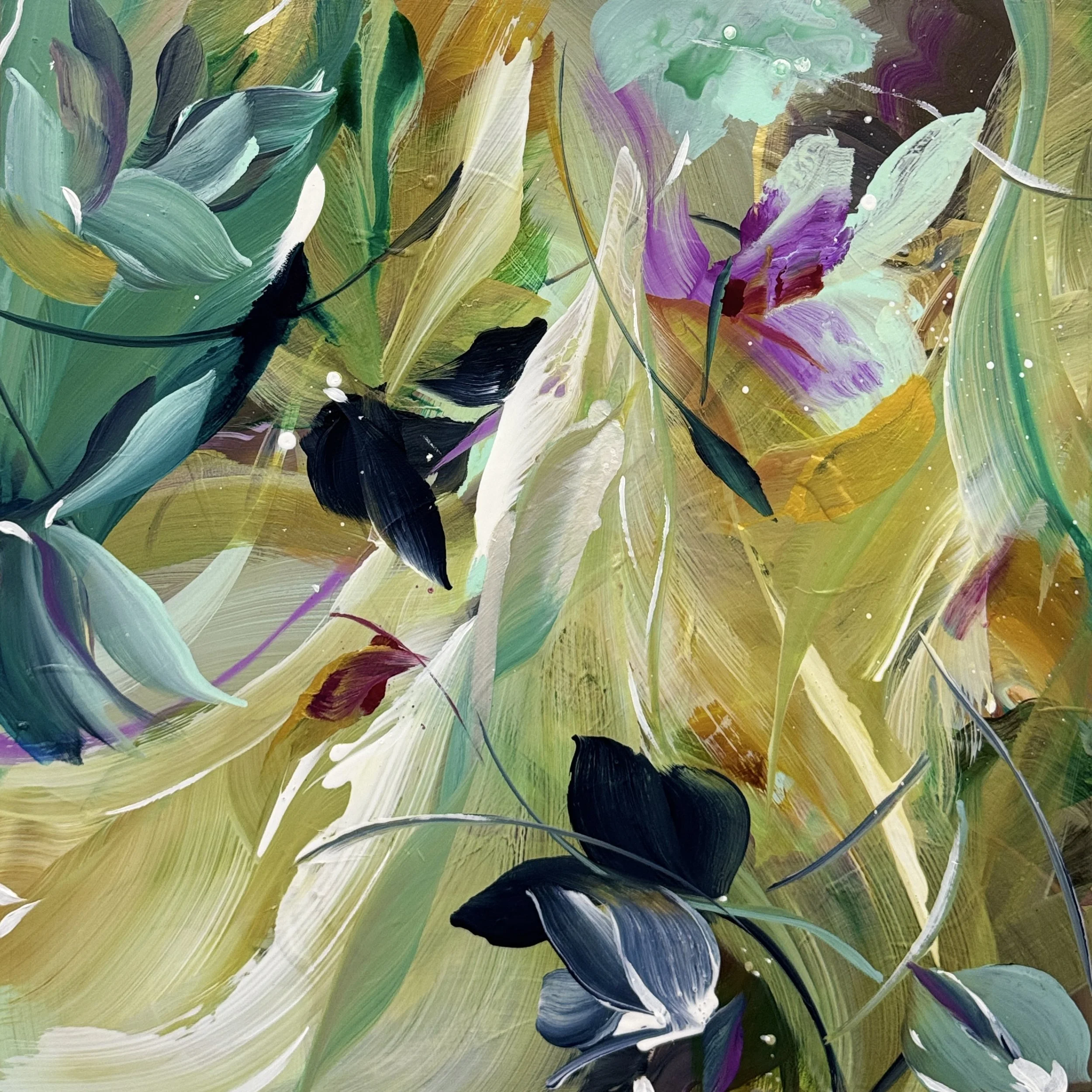 Woodland Whispers No.1
24 x 24 in.
Painting on baltic birch wood 
Available at Jennifer J. L. Jones Fine Art Studio & Gallery, Port Royal, S.C., U.S.