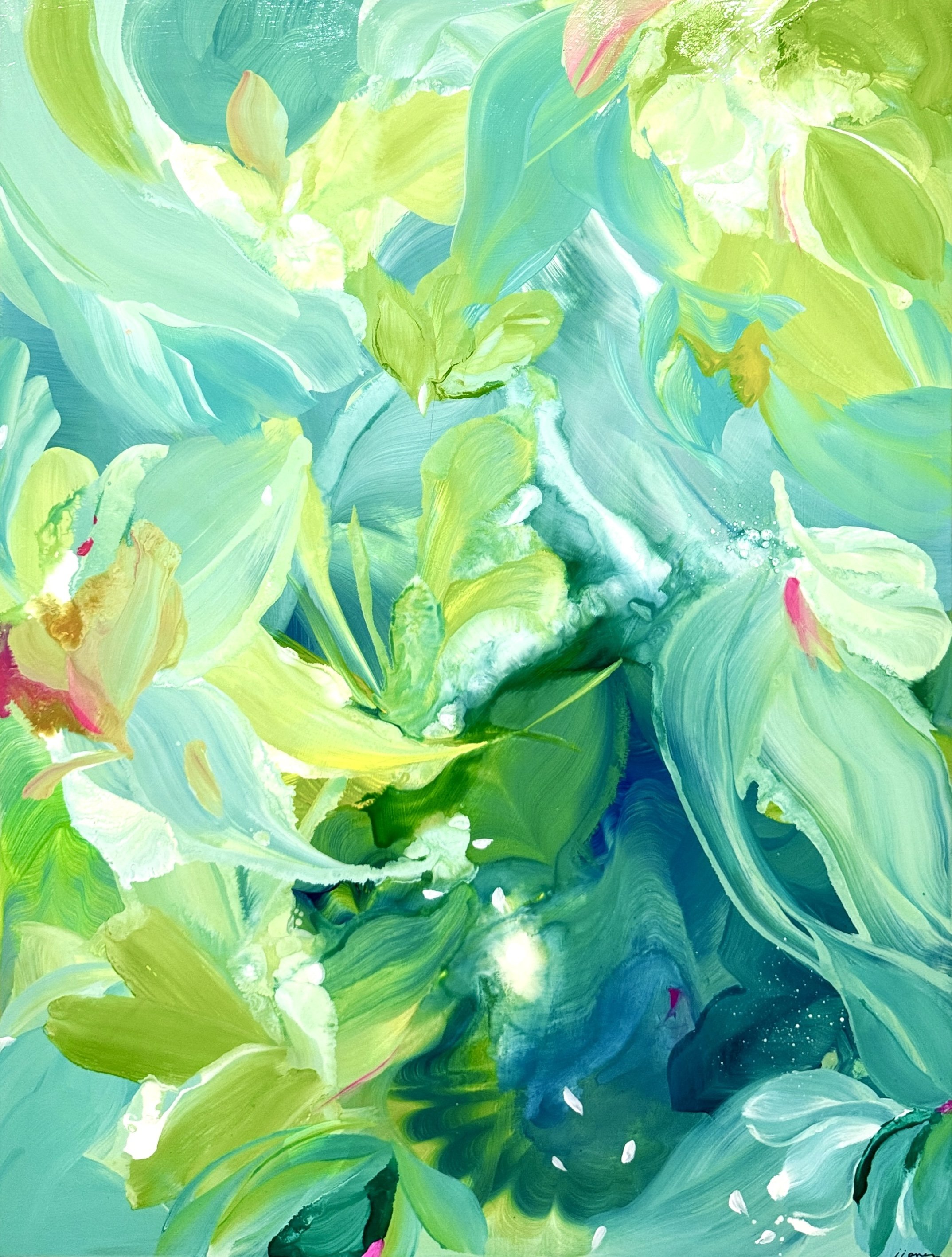 Limelight No.3			
40H x 30W in.
Painting on baltic birch wood 
©2024 Jennifer J. L. Jones
SOLD