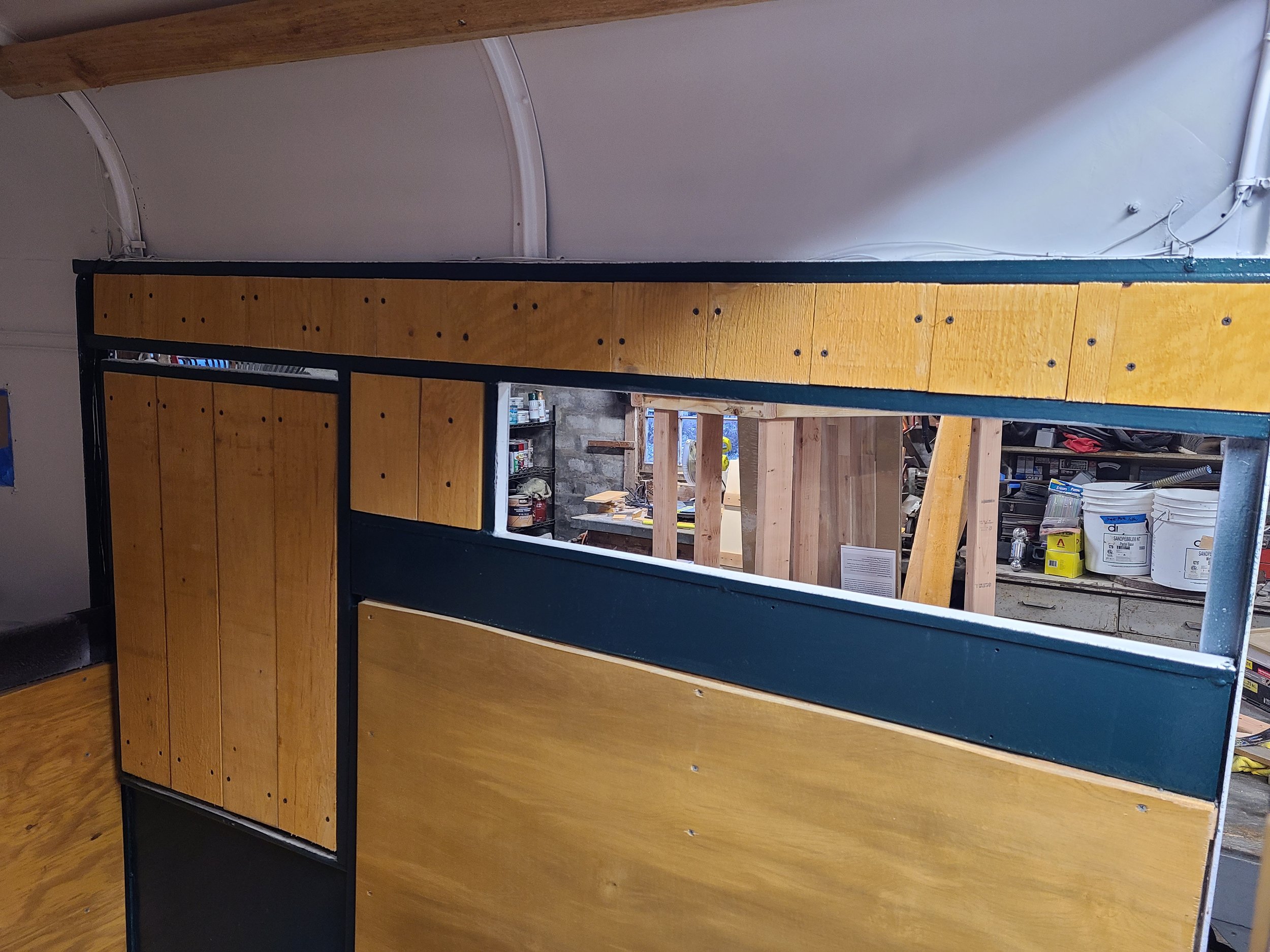 Wood panels to fill in the gaps.