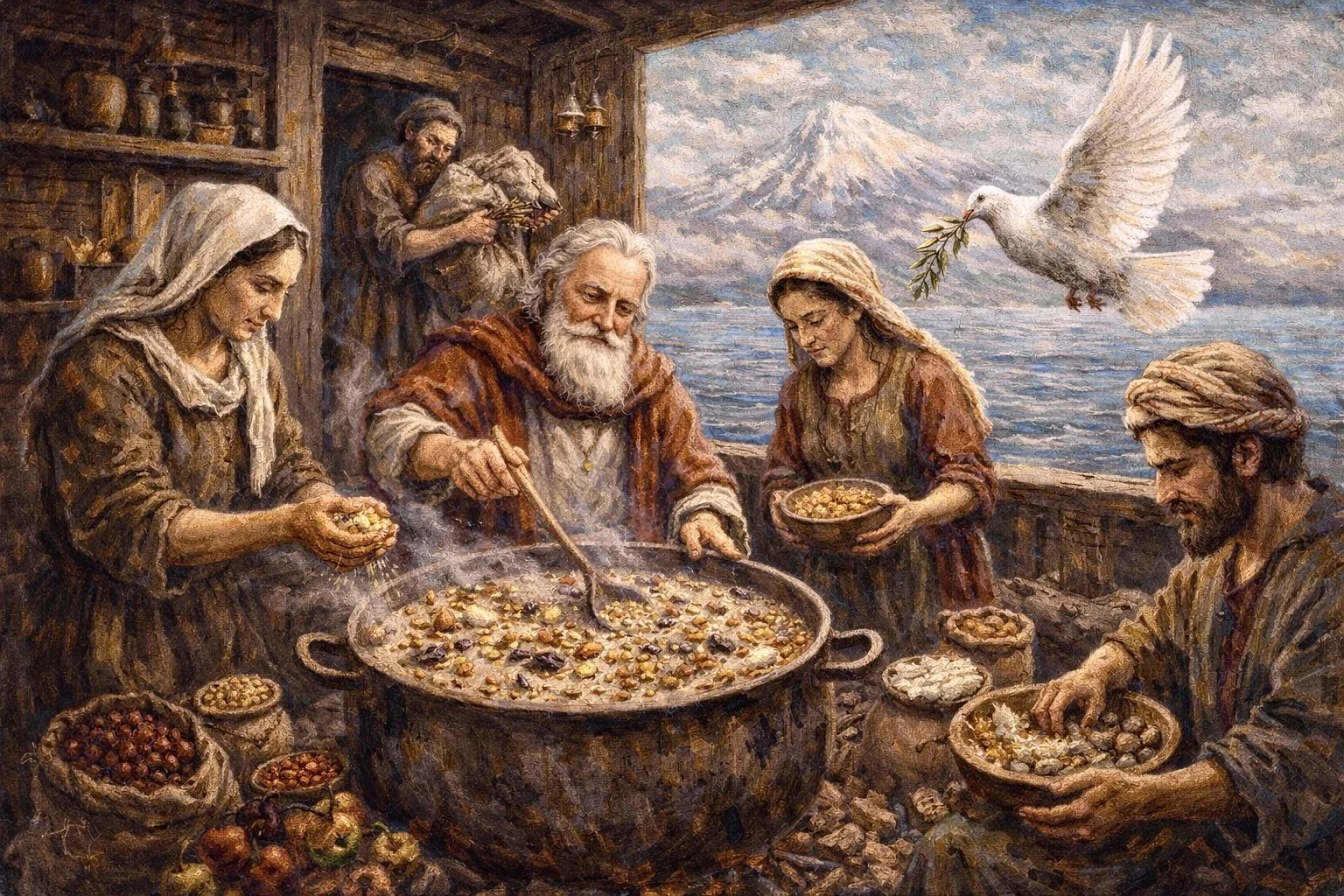 Noah makes Asure (Noah's Pudding)