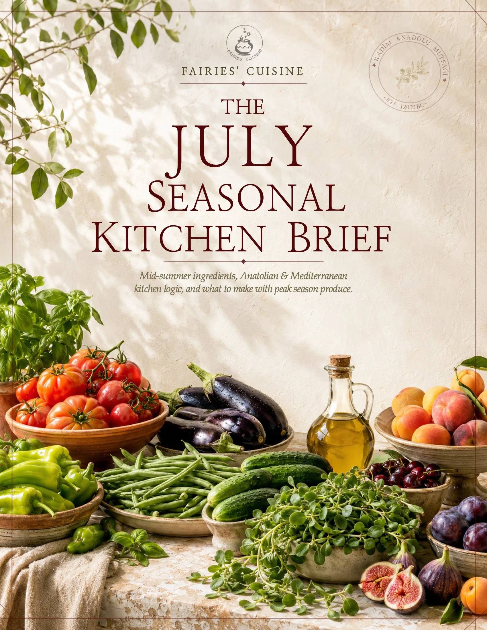 July Seasonal Kitchen Brief by Fairies' Cuisine
