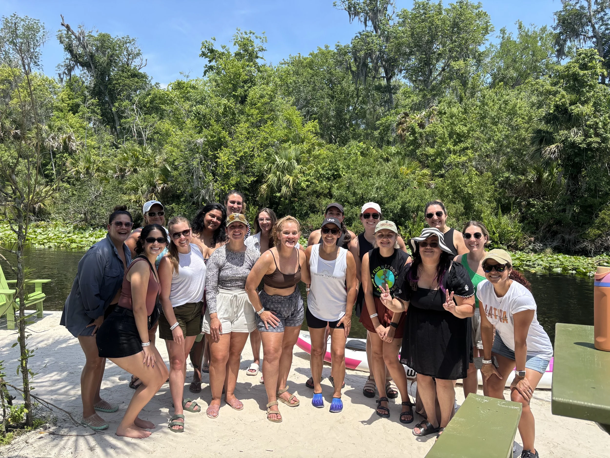 Group of therapists smiling at the springs.