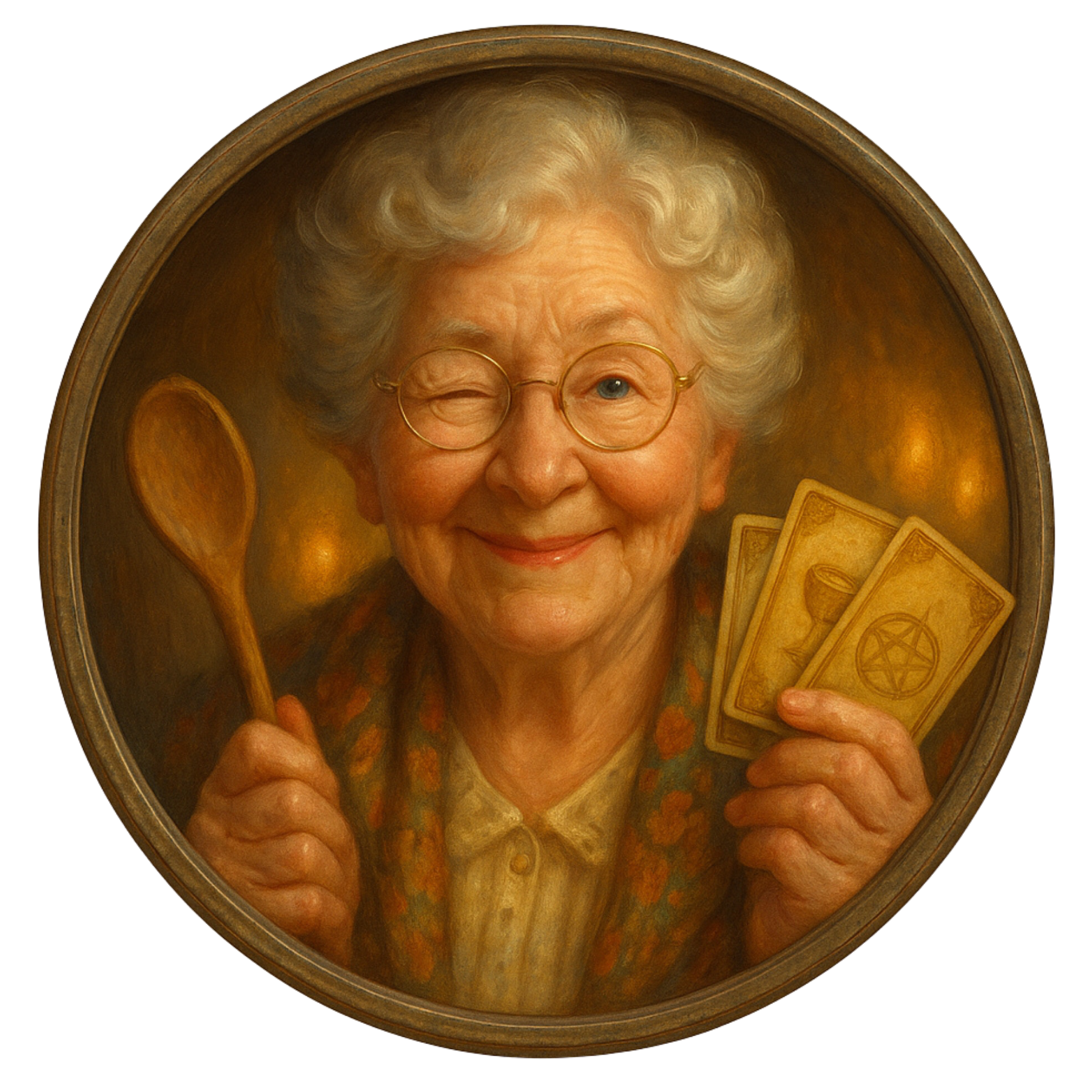 Here she is, my beloved Caci. She’s the spoon-wielding, tarot-reading delight of a human being. She loves you before she’s met you, but beware: she can unalive them with the best of ’em if required.