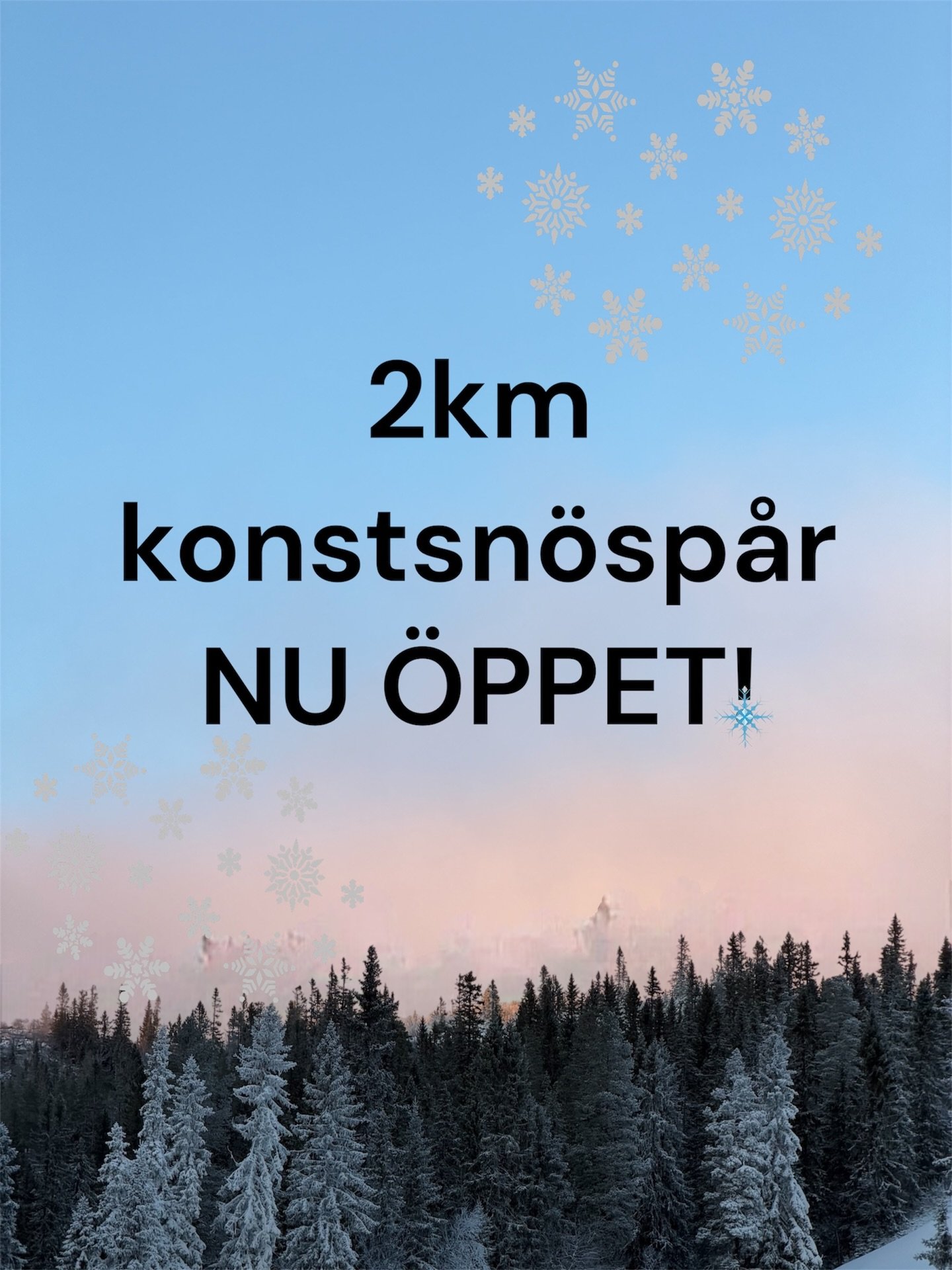 Sn&ouml;l&auml;ggarg&auml;nget har gjort ett superjobb med sp&aring;ren s&aring; nu kommer vi med gl&auml;djande nyheter att 2km skid&aring;kning finns nu &ouml;ppet i &Aring;sarna 😍🥳❄️ Vi jobbar stenh&aring;rt f&ouml;r att det &auml;ven ska bli l&