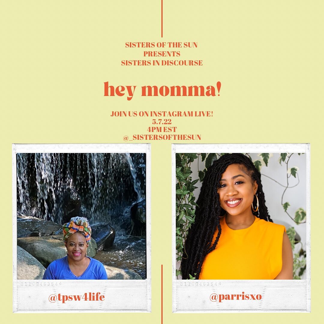 going live with my very own mother tomorrow at 4pm EST in honor of Mother&rsquo;s Day weekend! 💕

we will be discussing all things Black mother daughter relationships! 🤗

#mothersday #blackmothers #motherhood #blackwomenhealing #blackwomen #blackmo