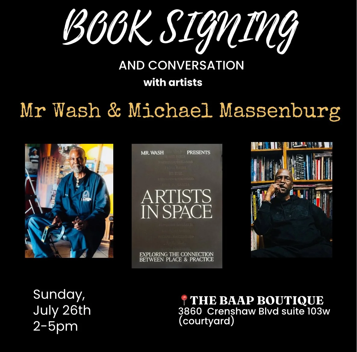 Invite: Artists In Space Book Talk W/ Michael Massenburg 7/26