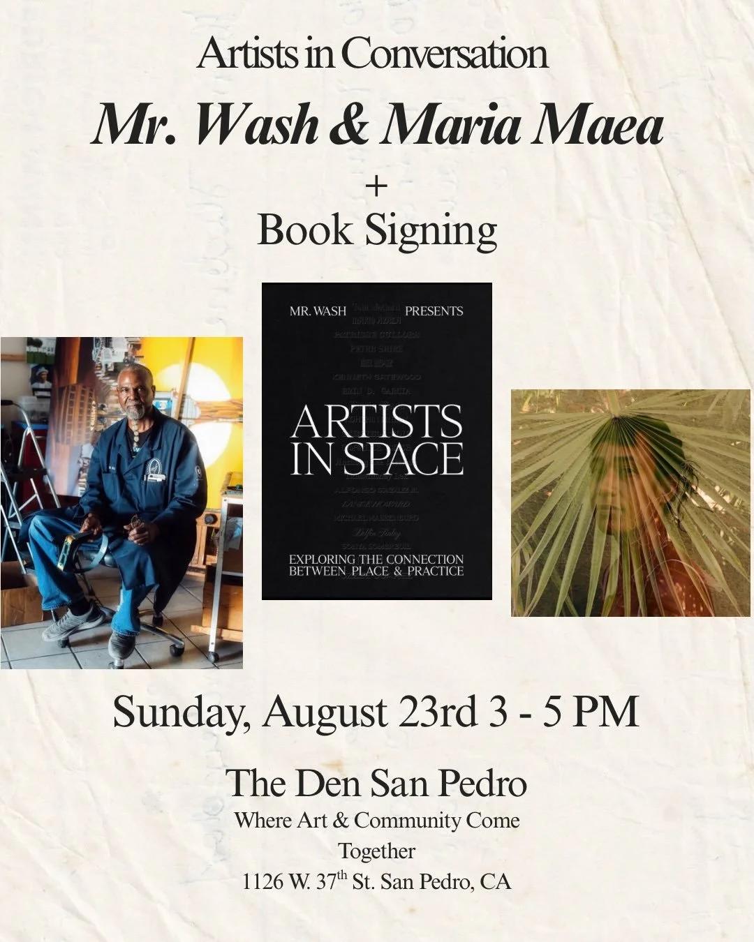 Invite: Mr. Wash w/ Maria Maea @ The Den 8/23