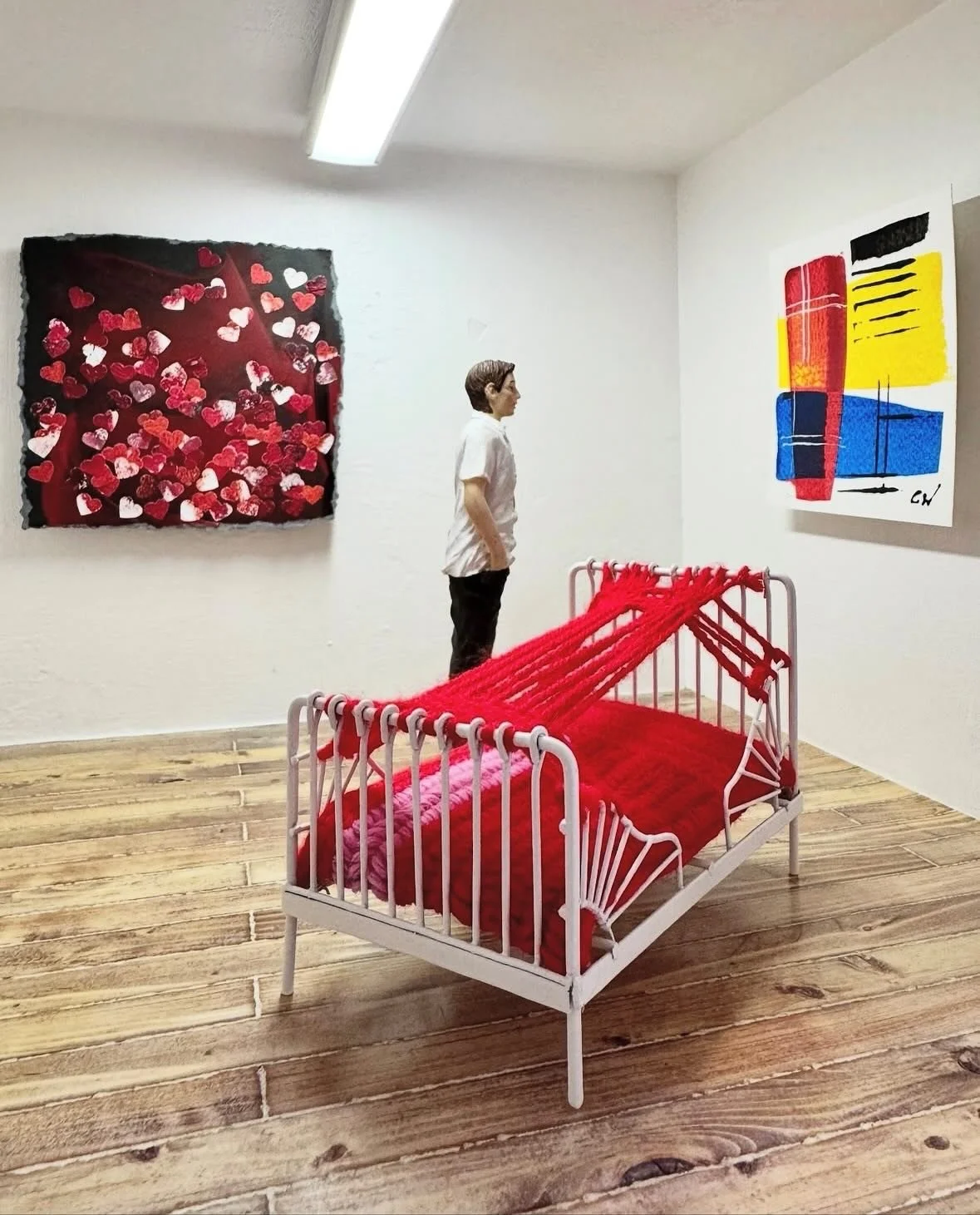 A couple more pictures from @thehouseofsmalls before the show closes on Saturday - make sure you go and visit if you&rsquo;re in Edinburgh! 
.
.
.
.
.
#textileart #textileartist #artcollector #igartists #contemporaryart #britishartist #artistlife #fi