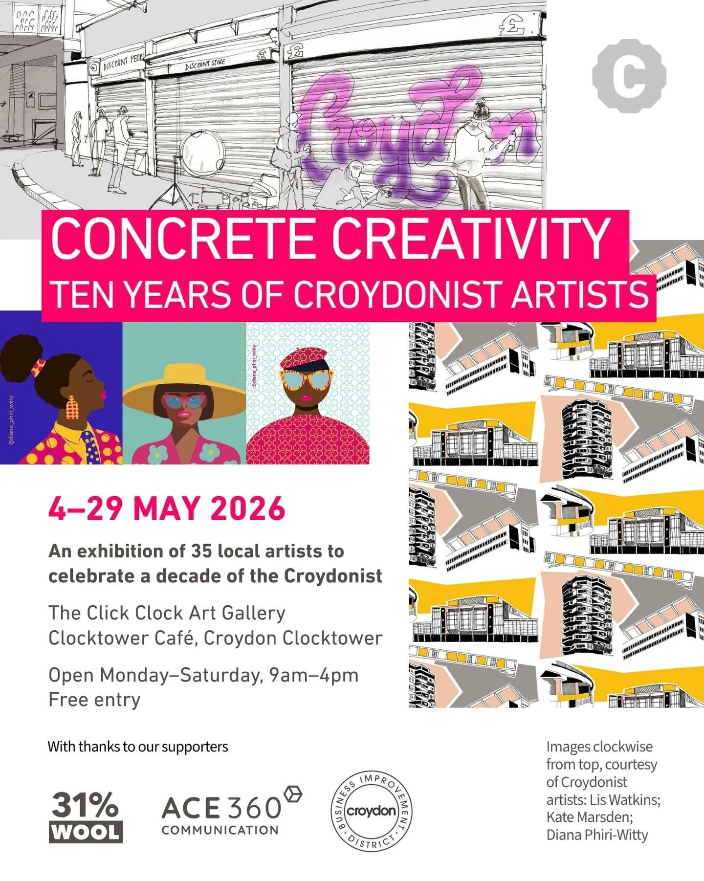 A blast from the past! It&rsquo;s been 10 years since I designed my first Croydon pattern, and 10 years of the wonderful @croydonist - see my original pattern alongside something new at their celebratory exhibition opening next month. 
.
.
.
.
.
#cro