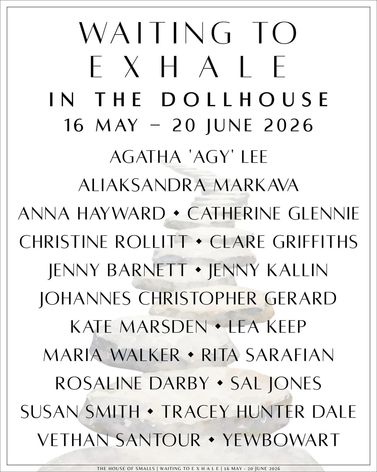 Another one for the diary! Really happy to be back @thehouseofsmalls next month for Waiting to Exhale. 
.
.
.
.
.
.
#emergingartist #artcollectors #collectart #supportlivingartists #investinart