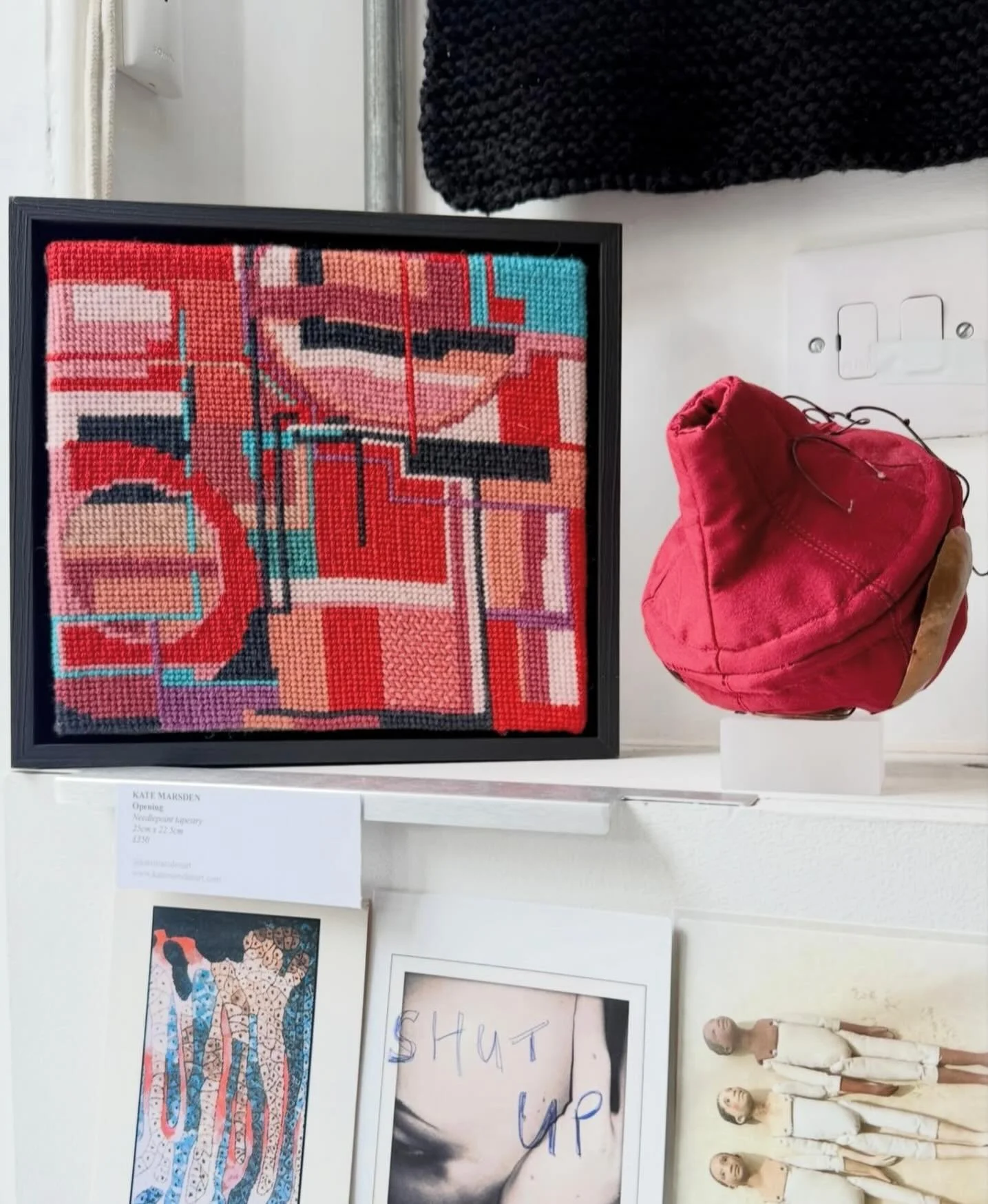 My tapestry &ldquo;Opening&rdquo; on display @thehouseofsmalls - In Her Hands is open all month to coincide with @edintfest 
.
.
.
.
.
.
.
.
#contemporarytextiles #moderntextiles #textileartist #womenartists #fibreart