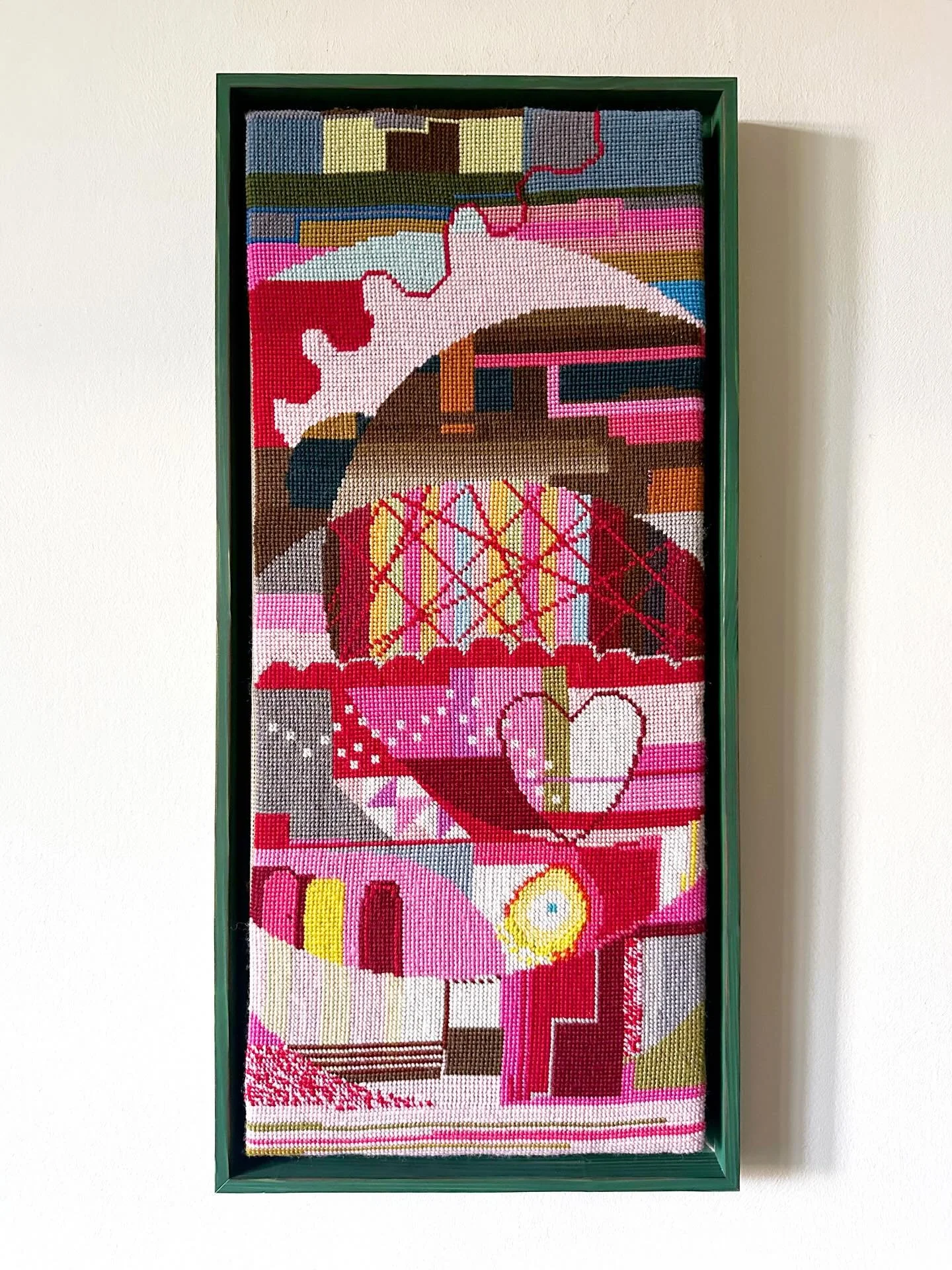 &ldquo;Discovery&rdquo; 2026, Needlepoint Tapestry - available from my website - link in profile. 
.
.
.
.
.
#textileart #fibreart #contemporarytextiles #moderntextiles #textileartist
