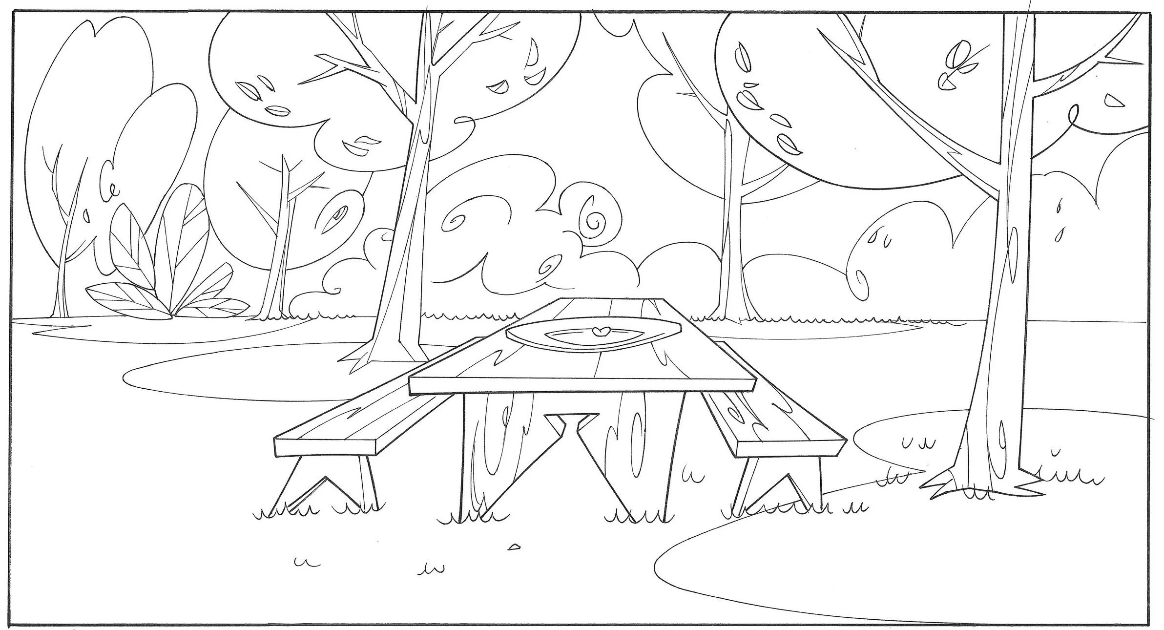 Exterior Park Picnic Table