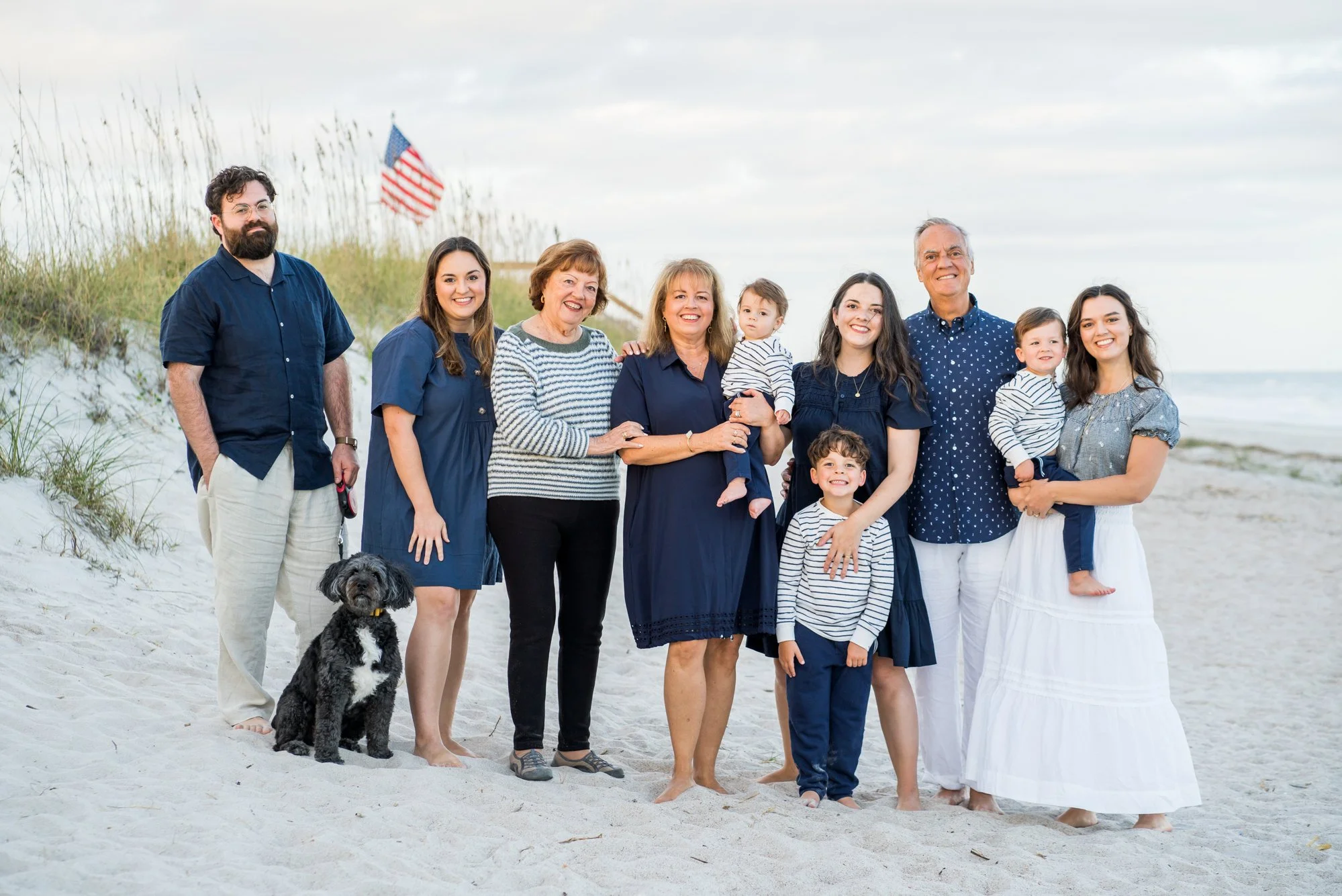 An extended family are captured by their photographer during their summer vacation to Amelia Island.