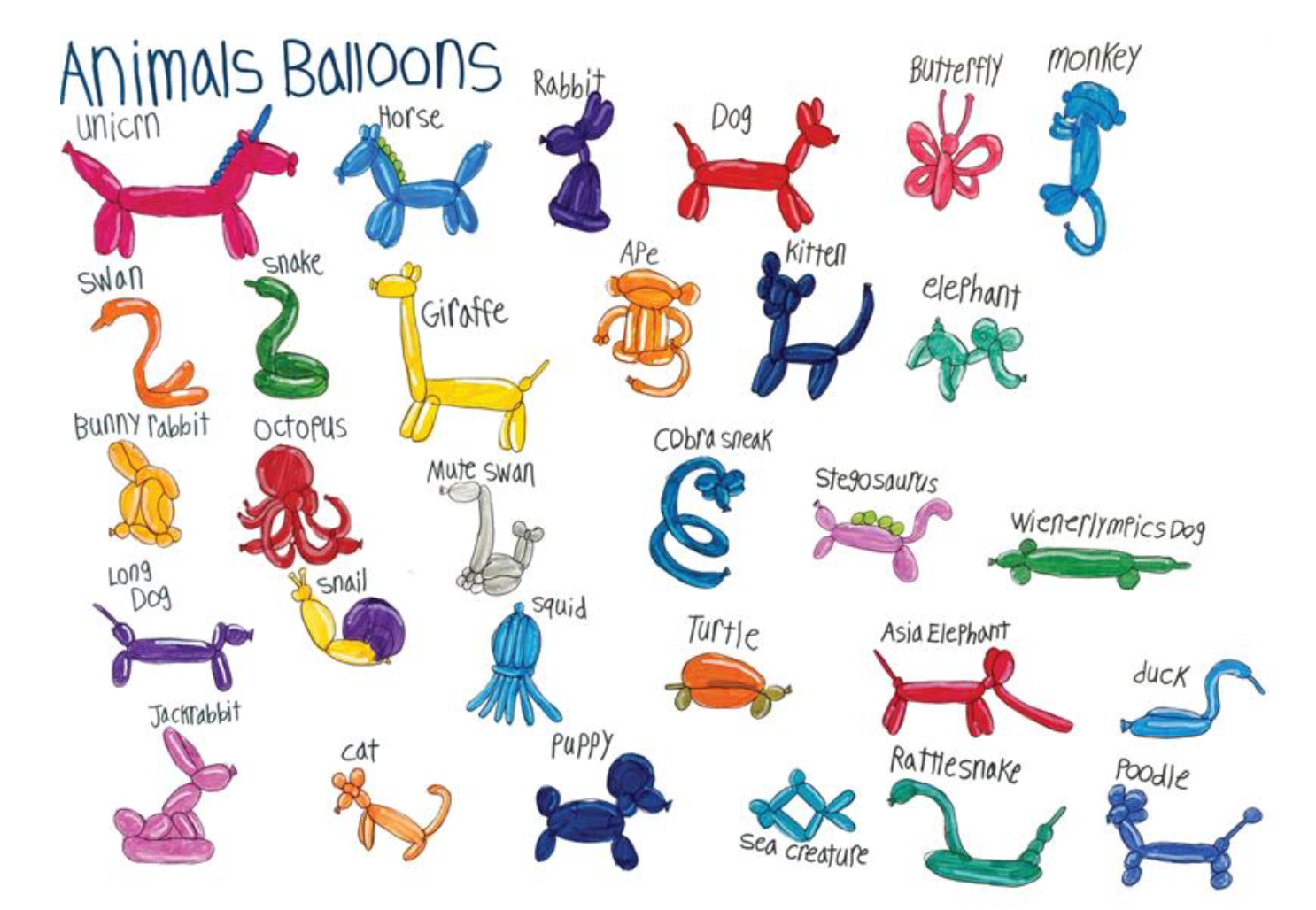 Animal Balloons by Yesenia Duran