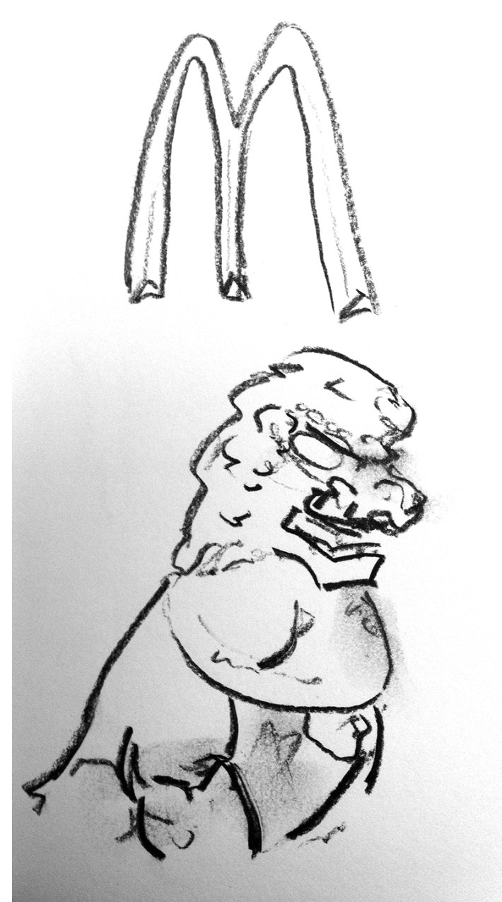 Drawing at McDonalds: Beijing July 2011 by John Fenn