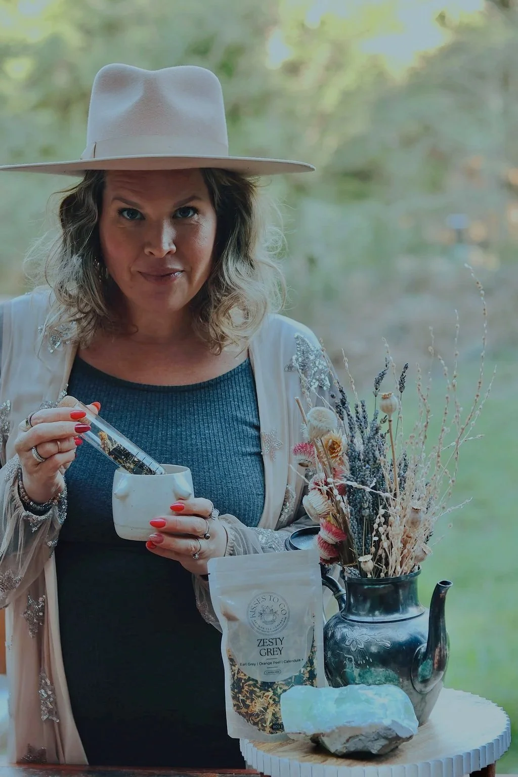 A mysterious gentle soul, in nature, steeping Kisses To Go artisan Tea Co. Yum
