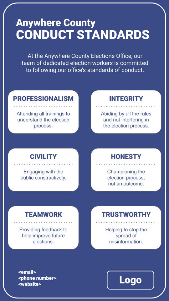 Standards of Conduct Poster — The Elections Group