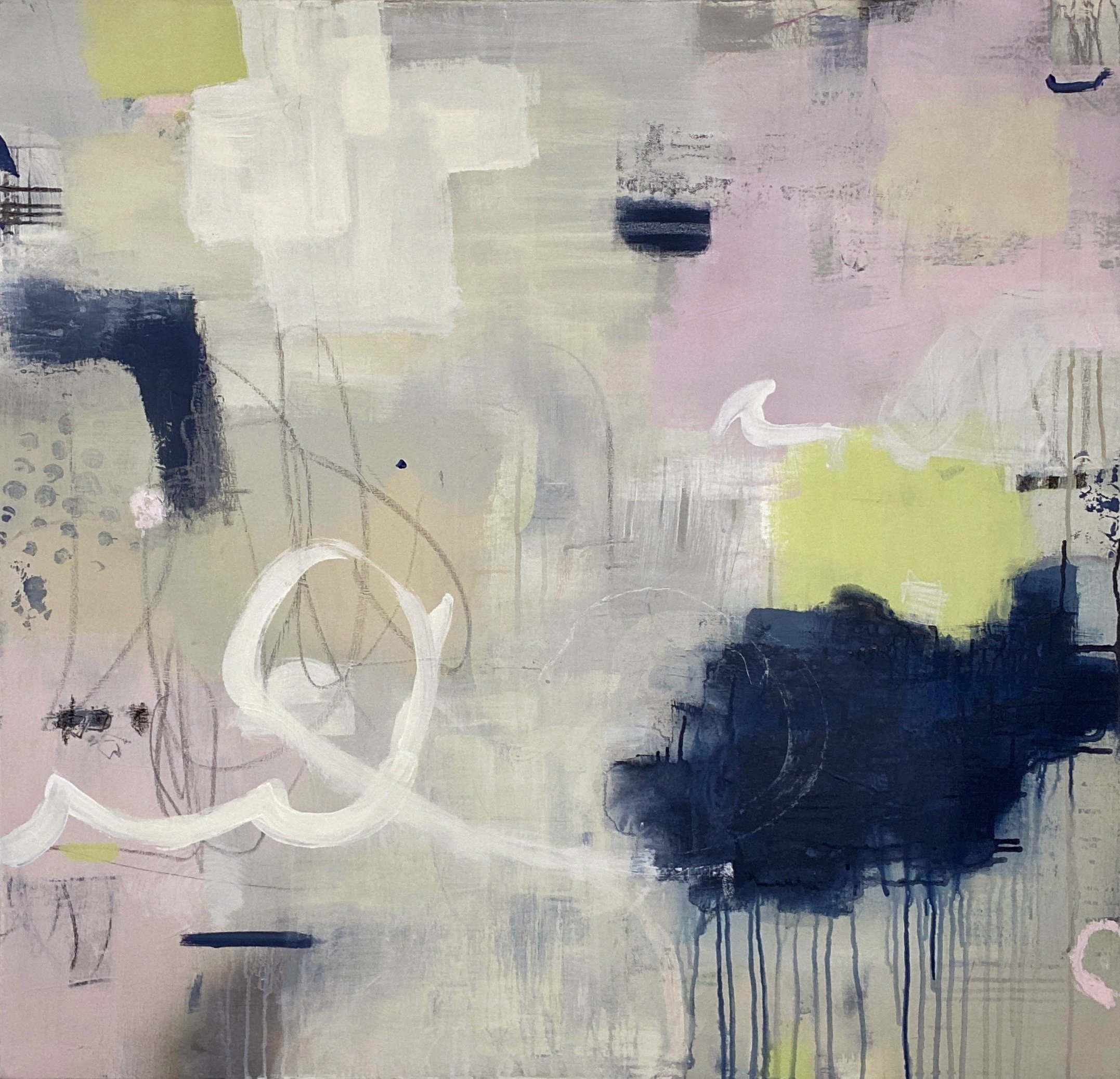 Generous Change of Tone 2022 mixed media on canvas 36 x36 inches
