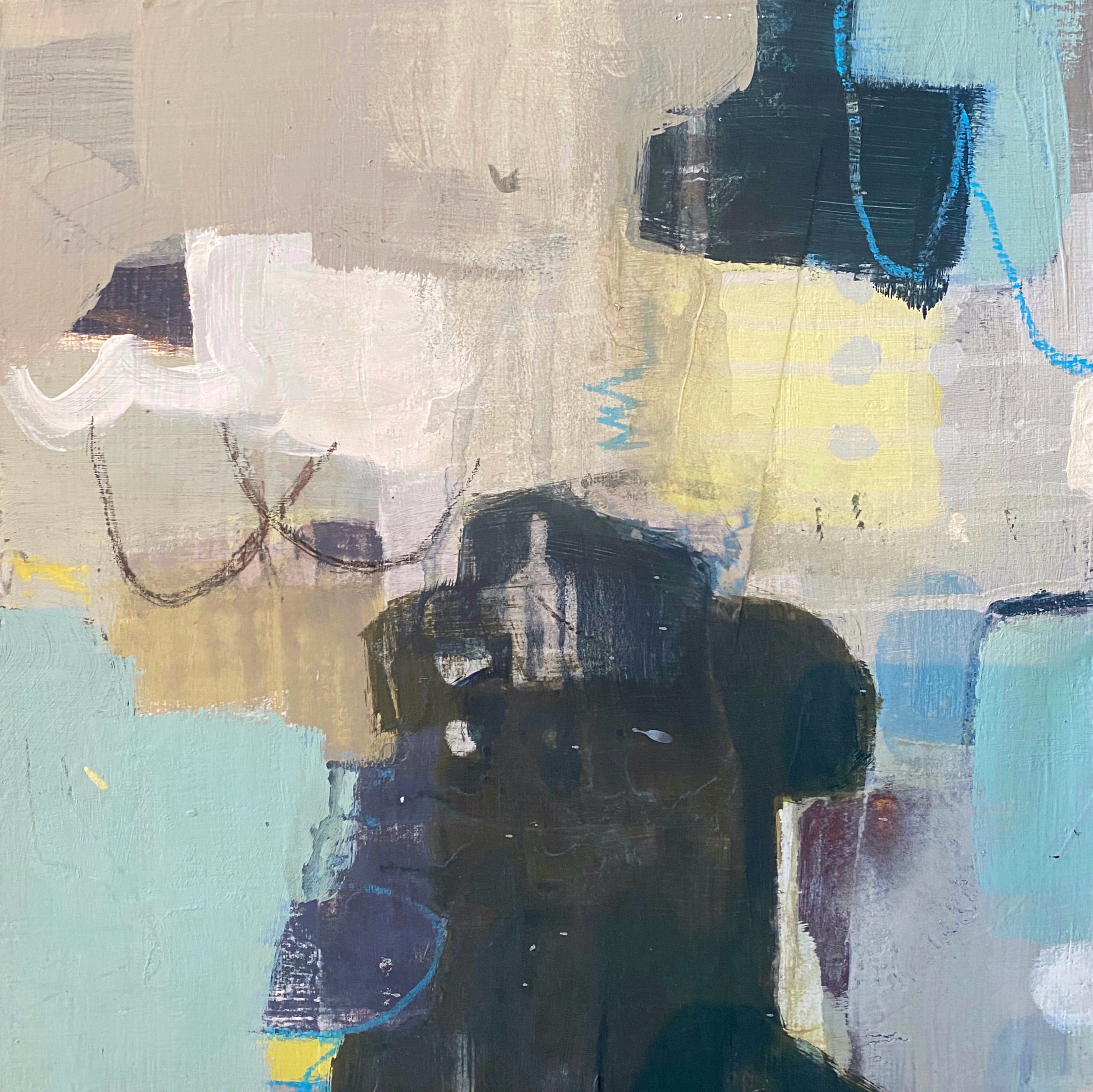 Think Outside 2021 mixed media on panel 12x12inches