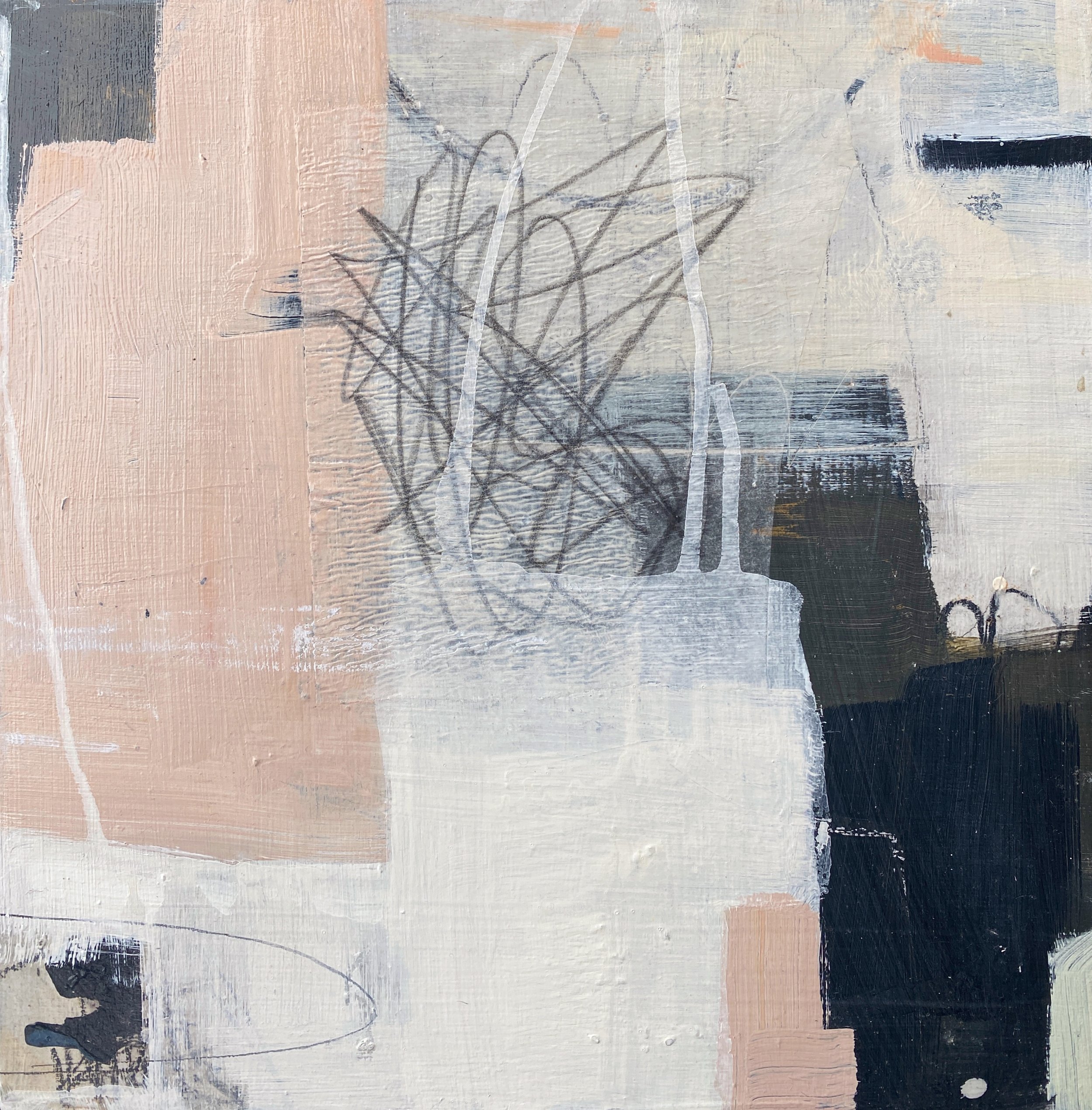 Early Arrival 2021 mixed media on panel 12 x 12 inches