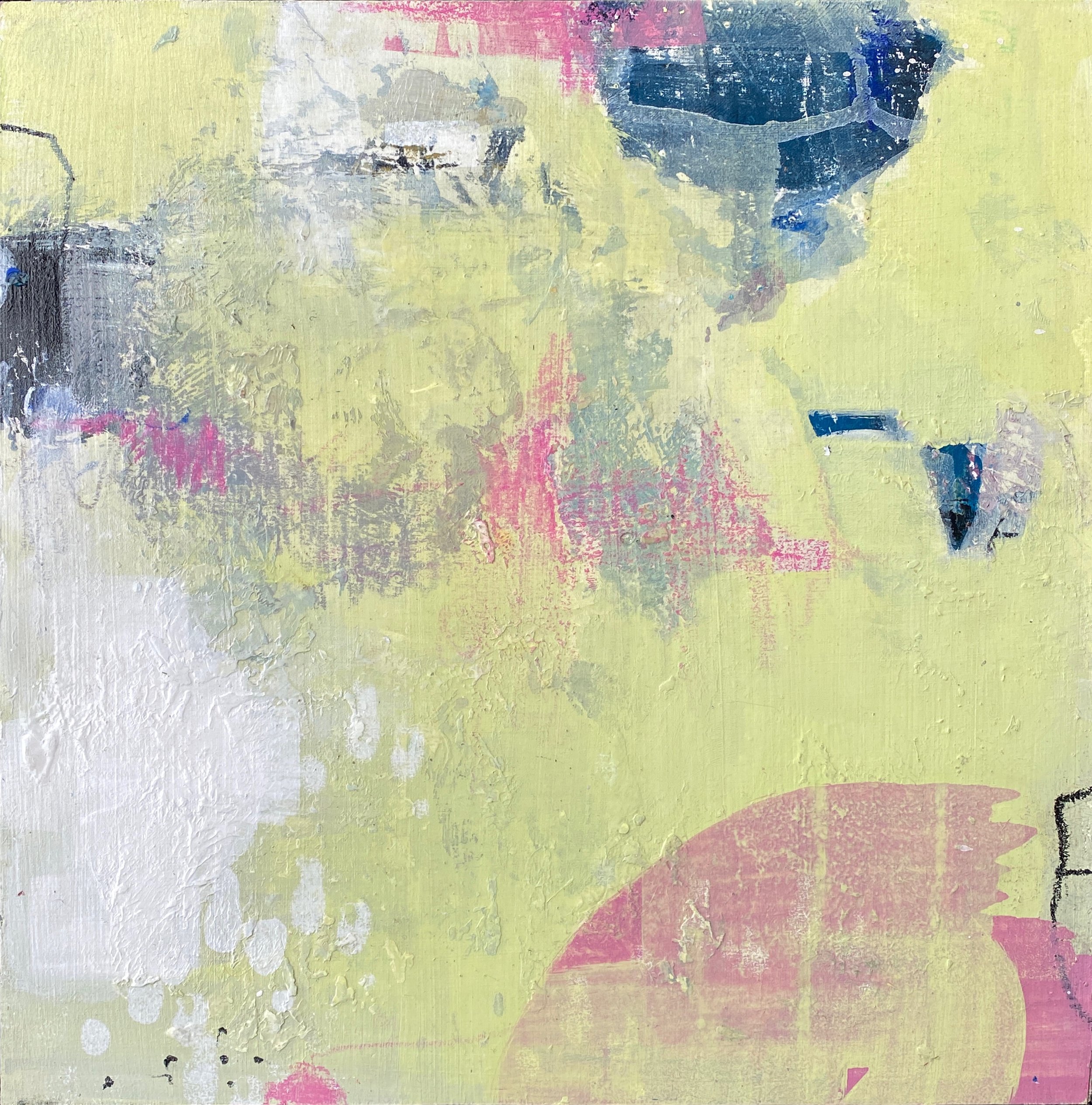 Pink Harbour 2021 mixed media on panel 12 x 12 inches