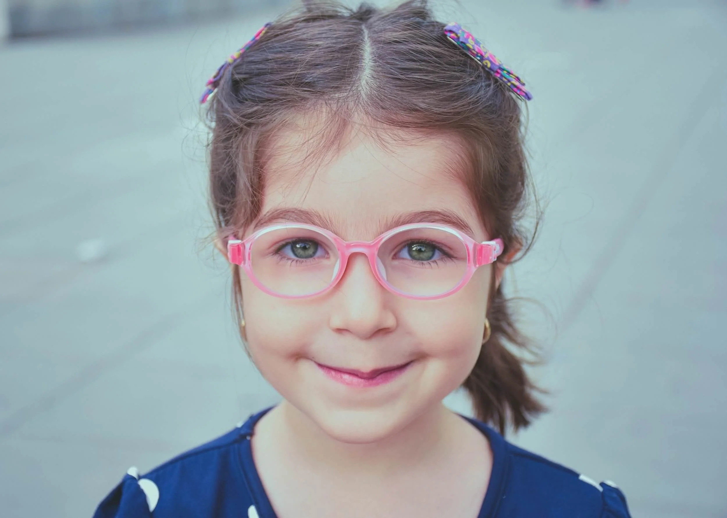 child wearing glasses