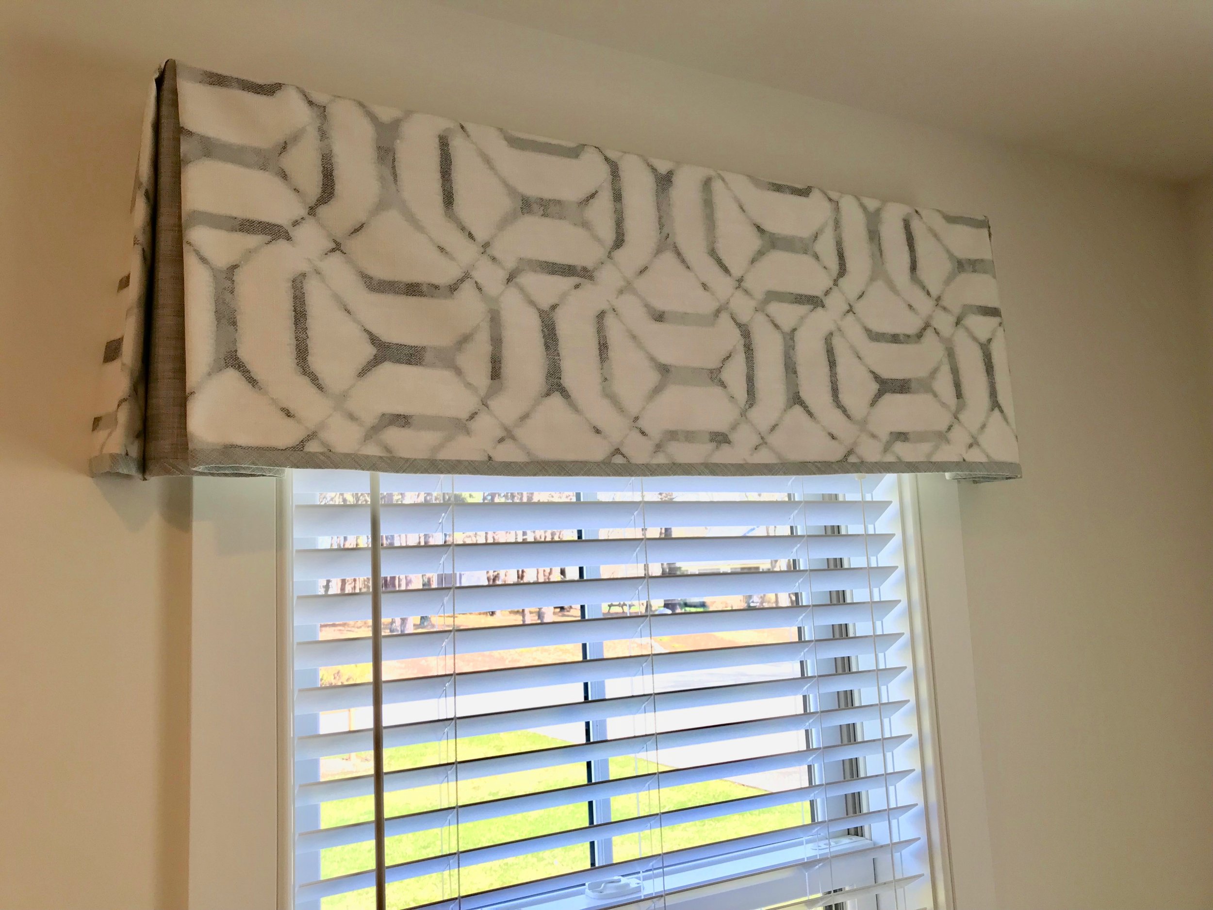 Straight Valance, Cape Cod Interior Design, Custom Window Treatments, Coastal Design