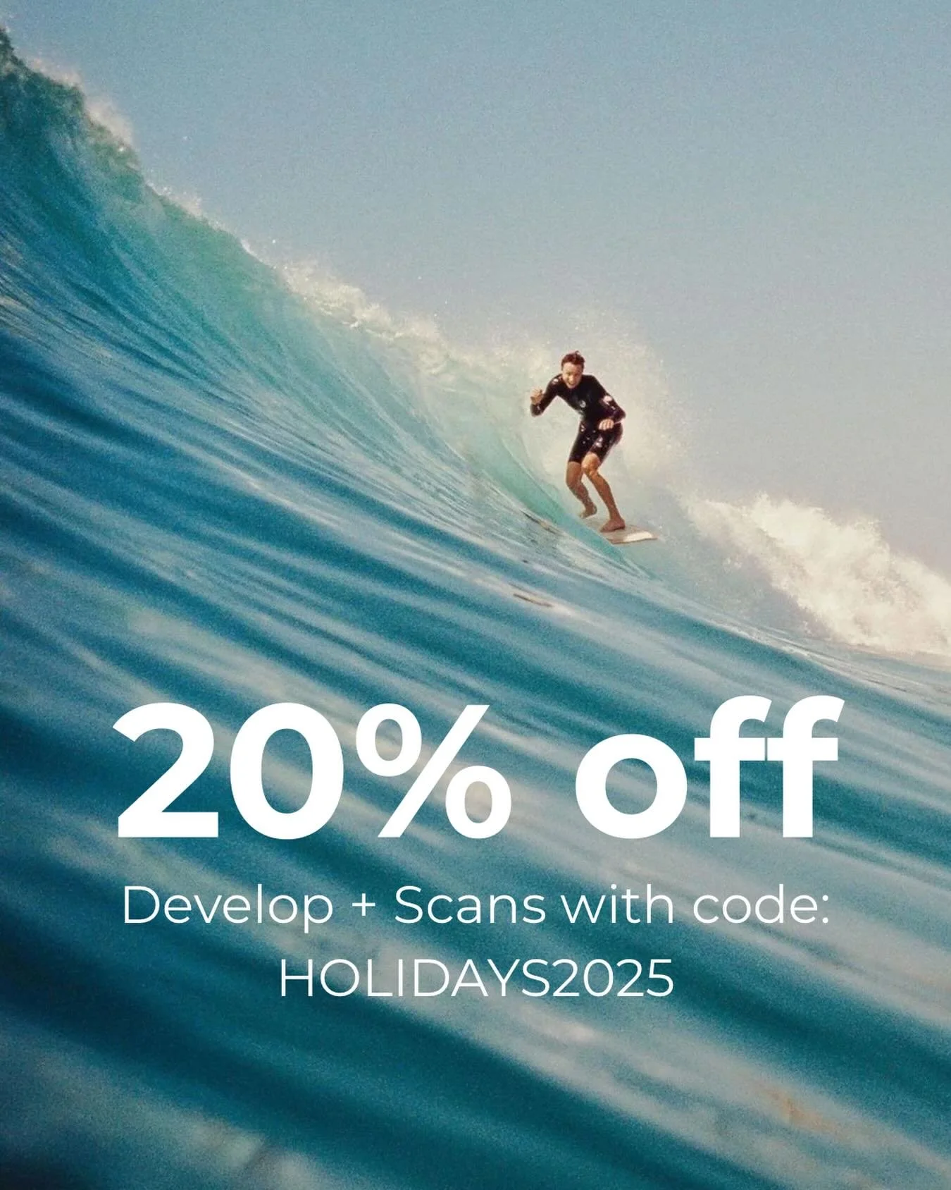 The holidays may be over, but our Holiday Special is still rolling 🎞️

Enjoy 20% off develop + scans on up to 5 rolls by writing code &ldquo;HOLIDAYS2025&rdquo; on your order form.

&bull; One-time use per client
&bull; Valid on C-41 only
&bull; Exc