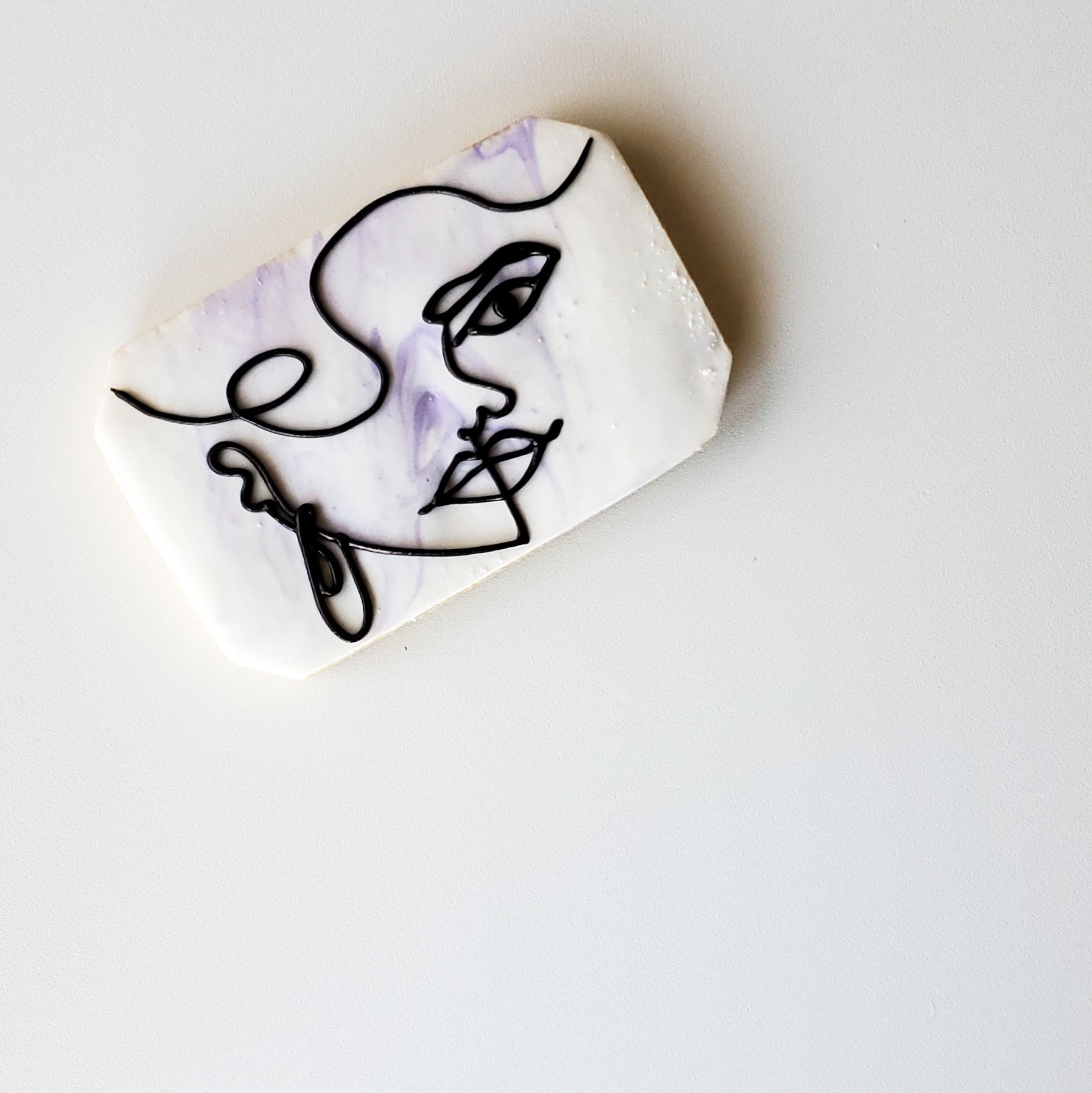 Line Art and Marble Background