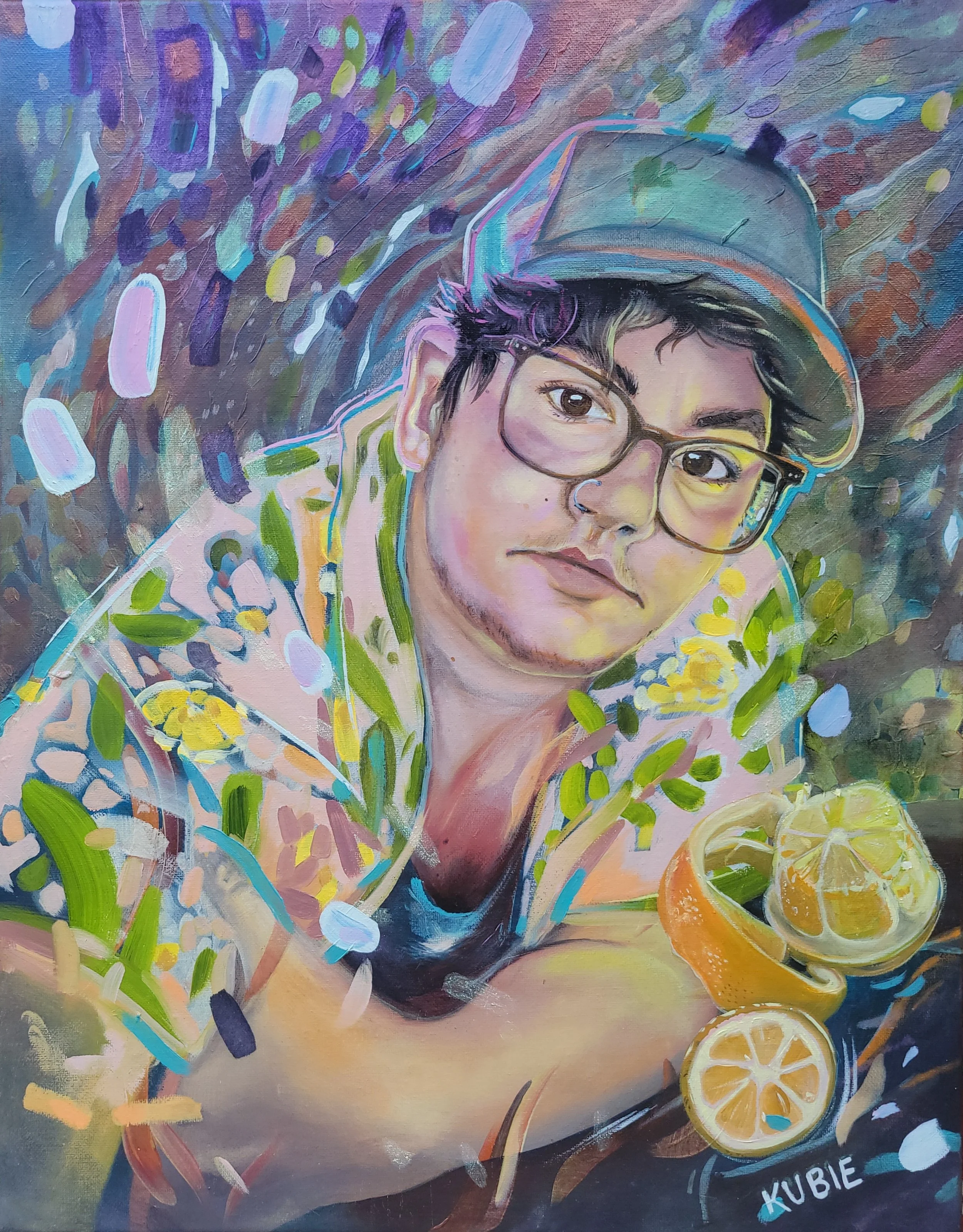 "Lemonaide (Parker)" 2025
Oil and Mica Powders on Canvas, 16” x 20”