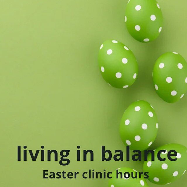 Wishing everyone a safe, healthy and happy Easter long weekend.

Living in a Balance will be closed on Good Friday and Easter Saturday.  #acupuncture #moxibustion #livinginbalance #botannixyogastudio #f #healthyfood #health #healthybody #wellbeingjou