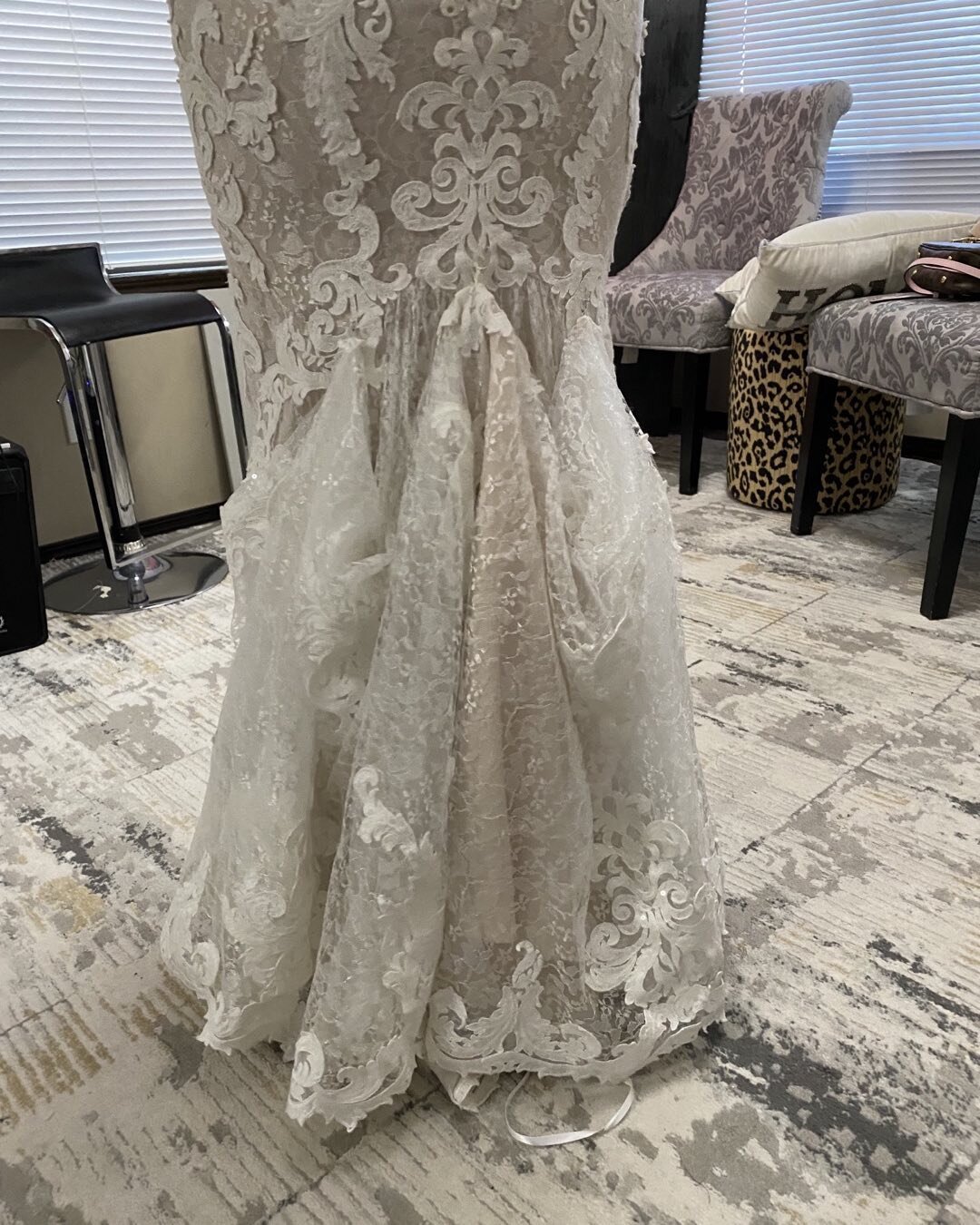 Three point bustle on a fully lace dress! 
.
.
.
.
#dress #wedding #alterations #calgary #brides