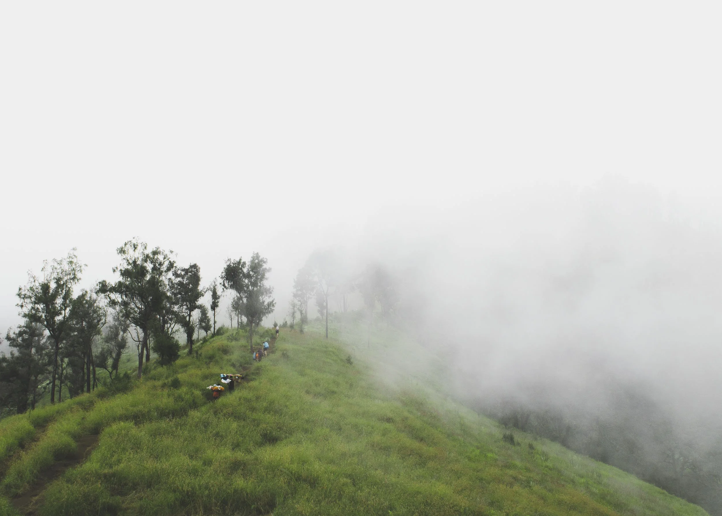 Hiking through the clouds, Mount Rinjani, Indonesia