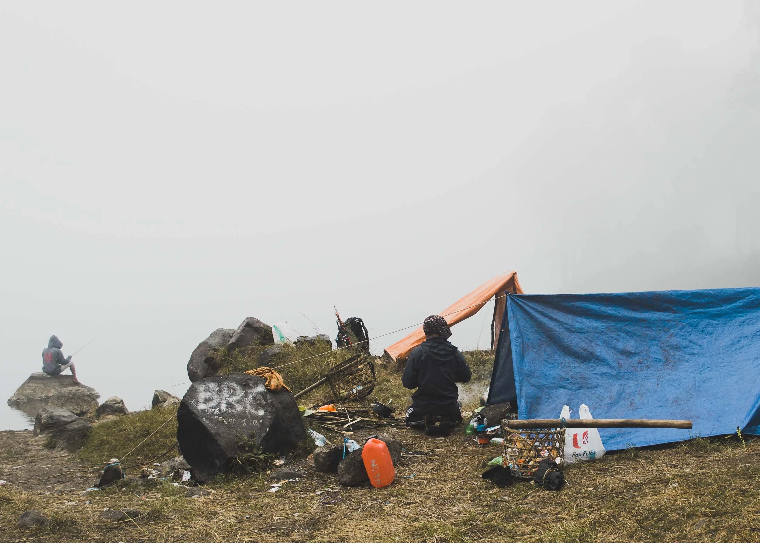 The crater lake, Mount Rinjani, Indonesia