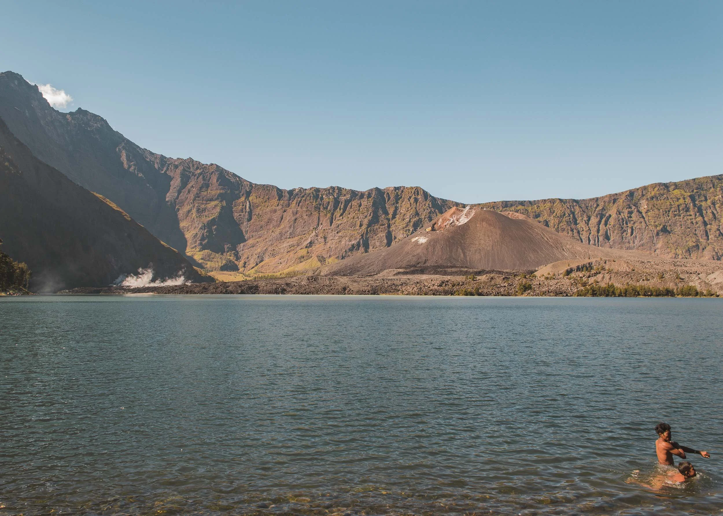 The crater lake, Mount Rinjani, Indonesia