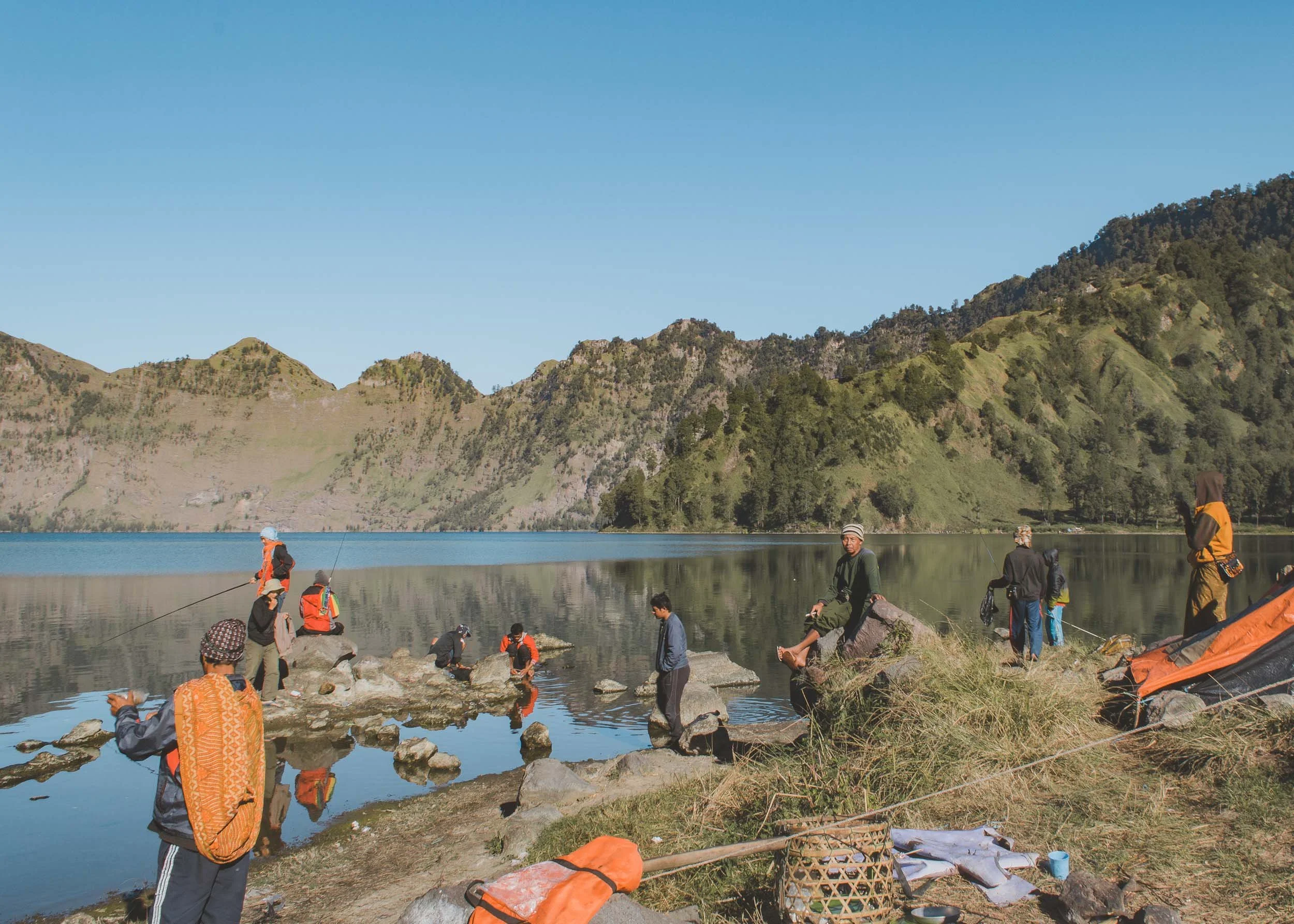 The crater lake, Mount Rinjani, Indonesia